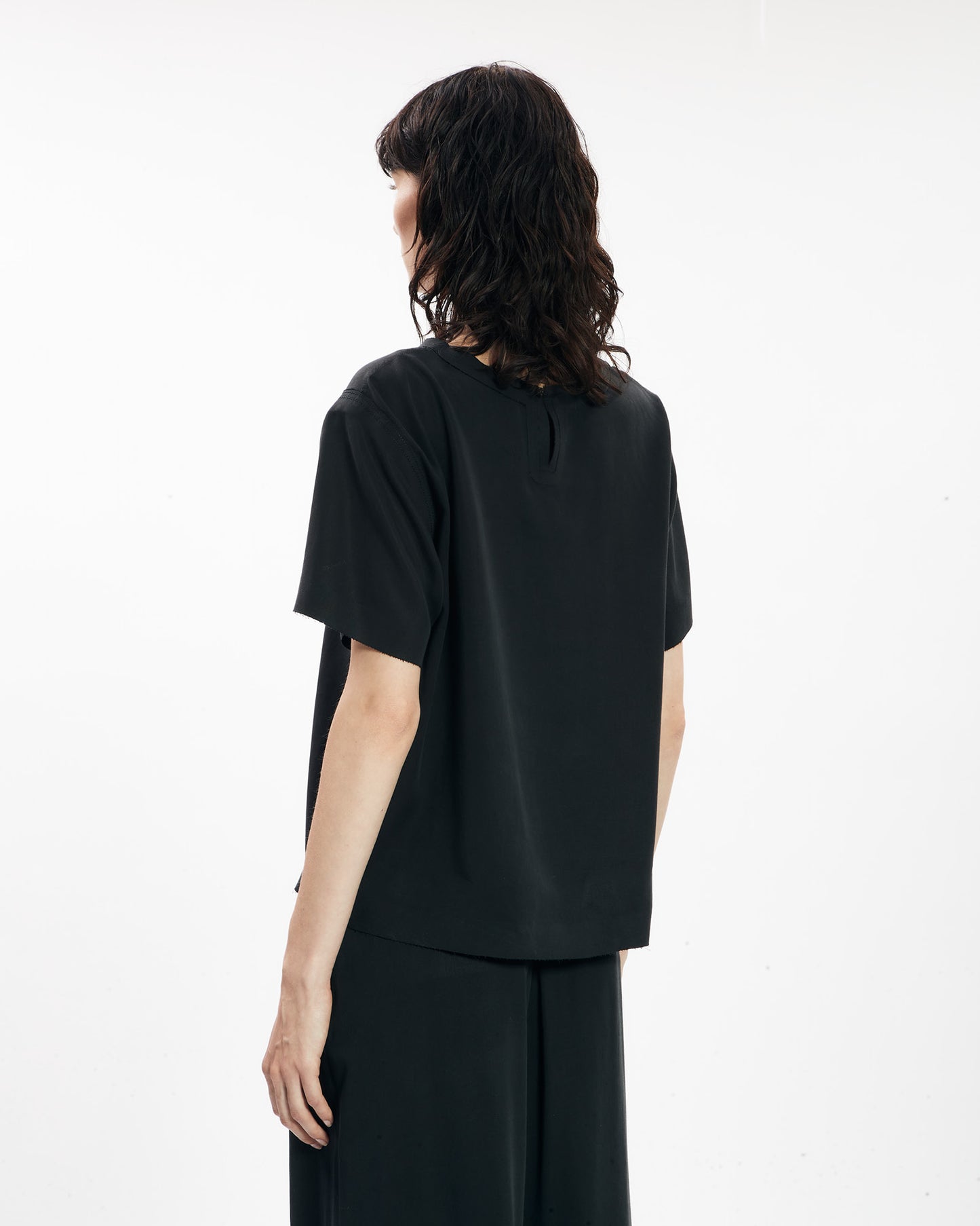 _MALLONI T-shirt in tencel NERO