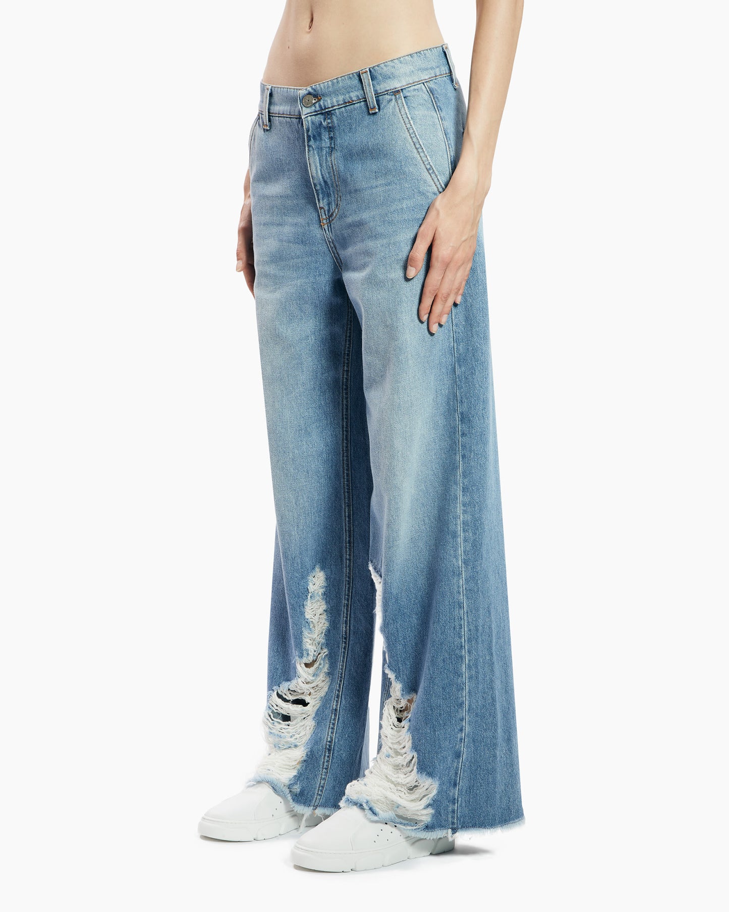 _MALLONI Jeans con rotture CELESTE