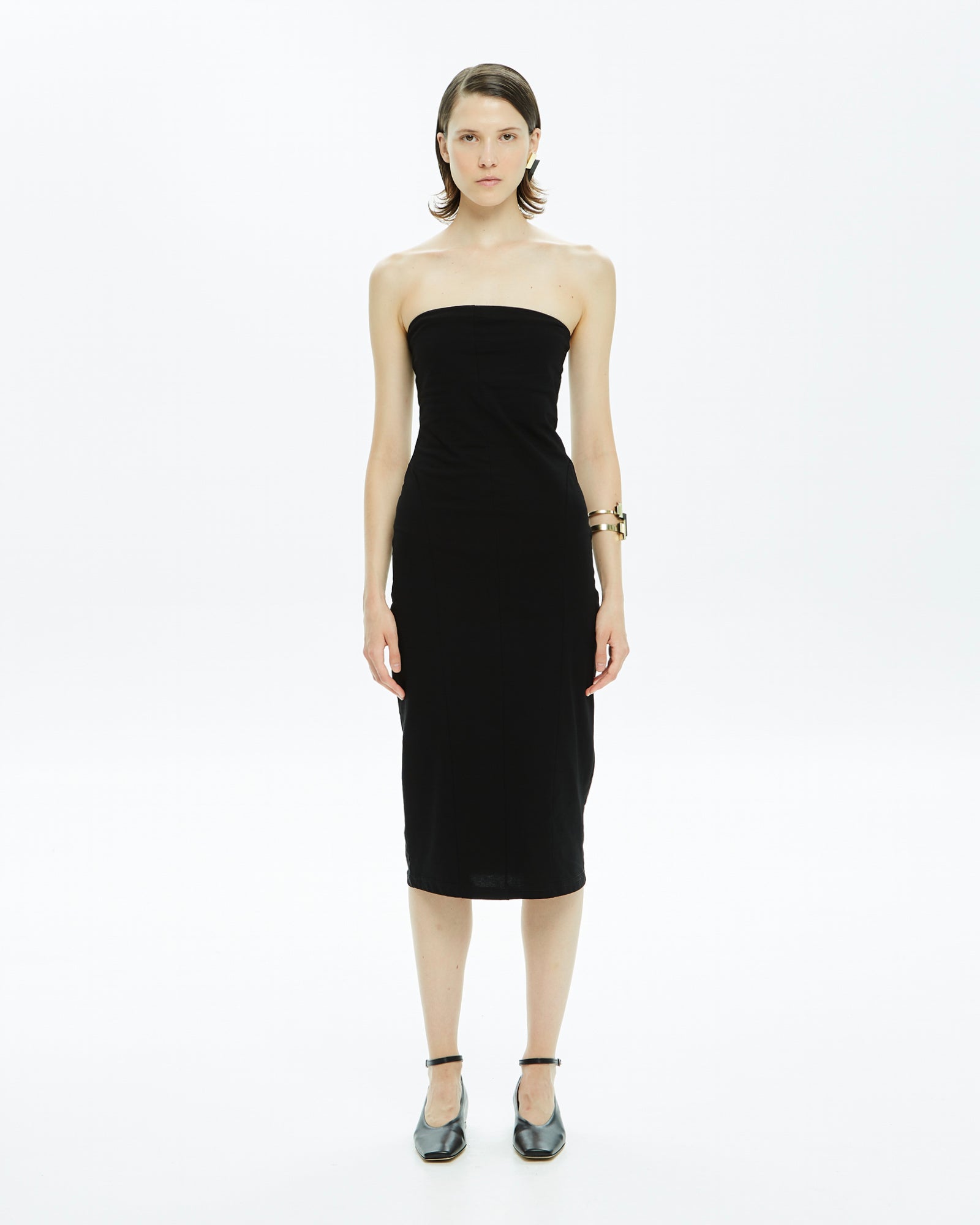 _MALLONI Abito a fascia in jersey NERO