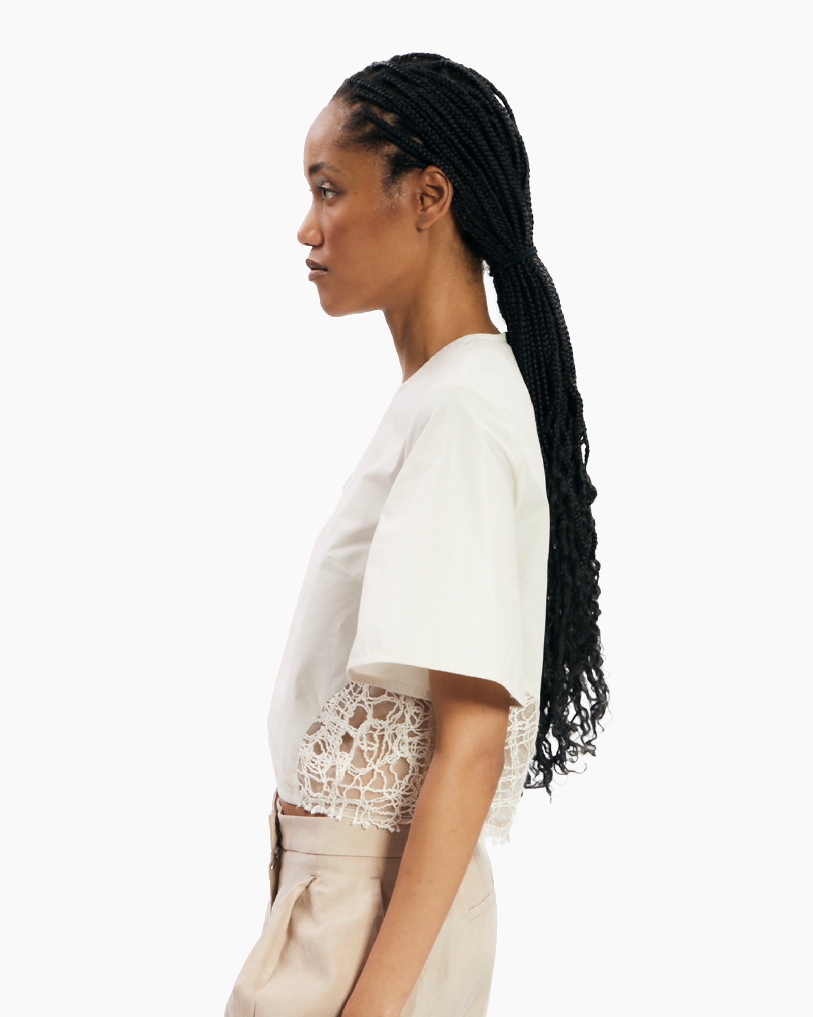 _MALLONI Top con inserti ricamati BEIGE