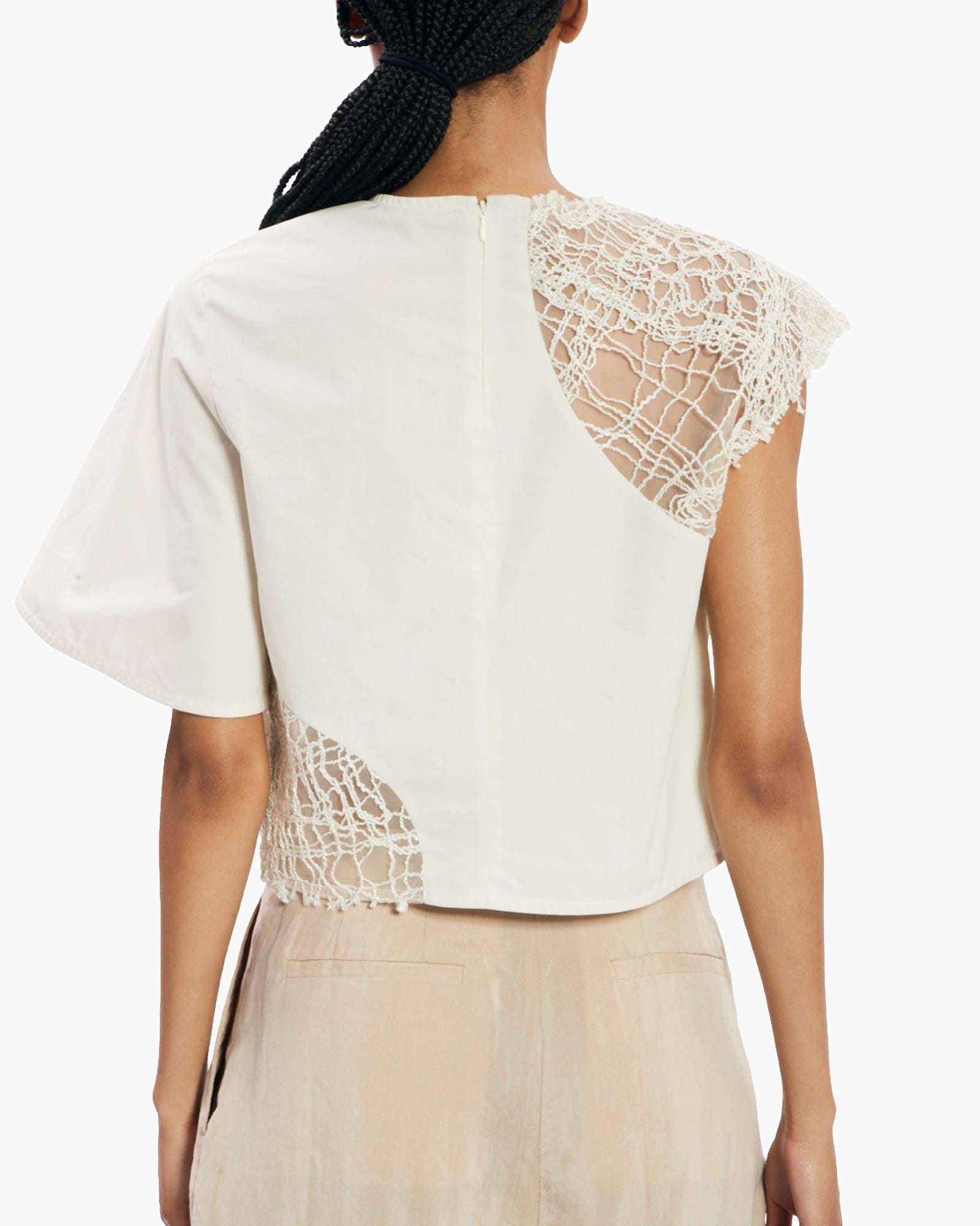 _MALLONI Top con inserti ricamati BEIGE