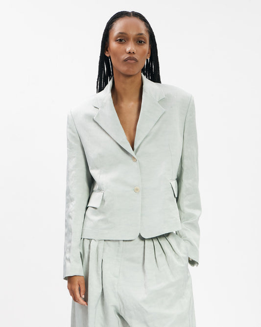 _MALLONI Giacca in viscosa lino AZZURRO