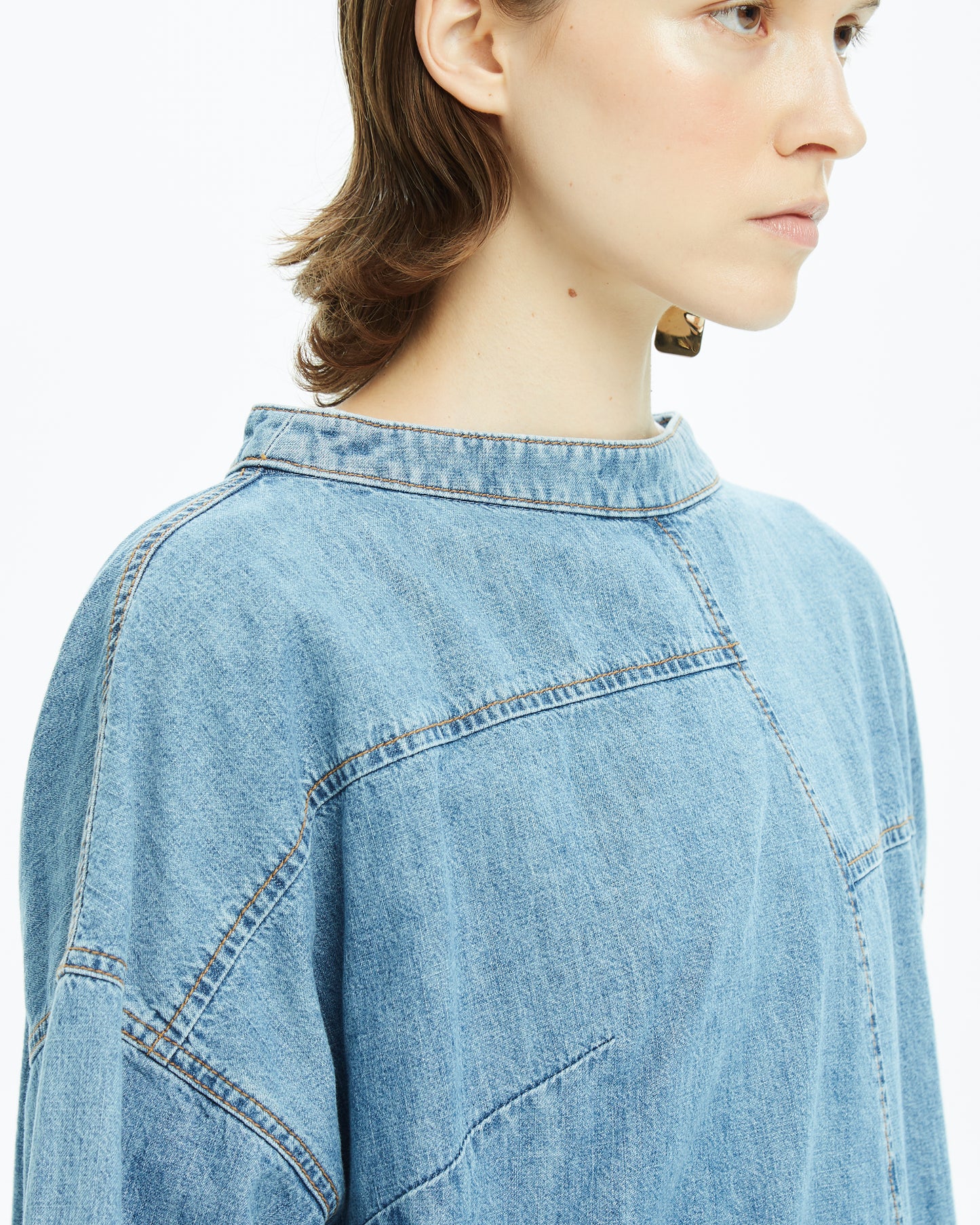 _MALLONI CAMICIA DENIM CELESTE