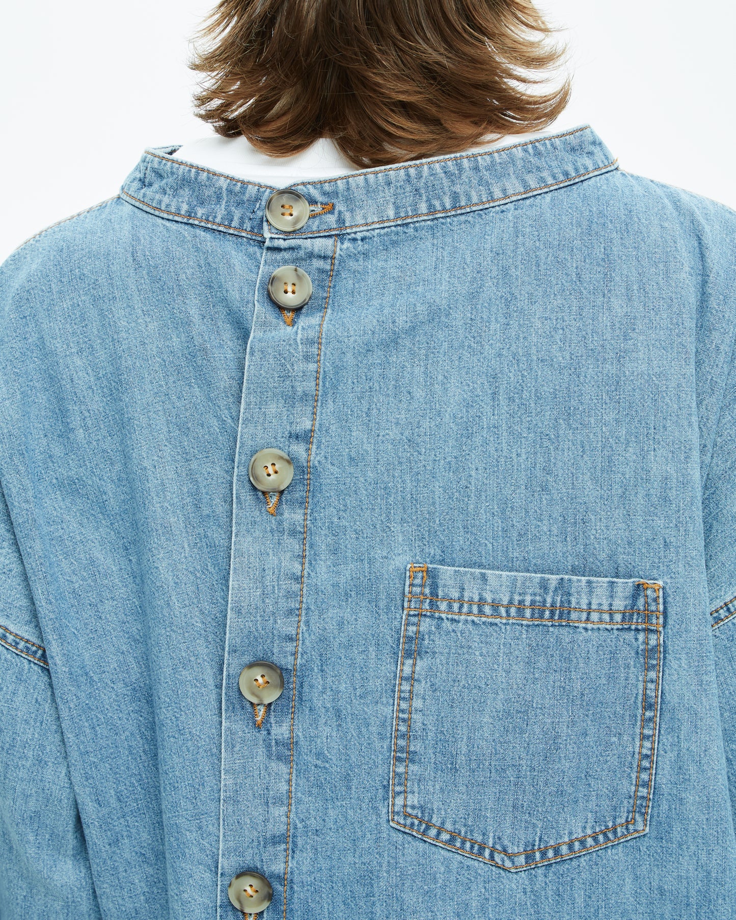 _MALLONI CAMICIA DENIM CELESTE