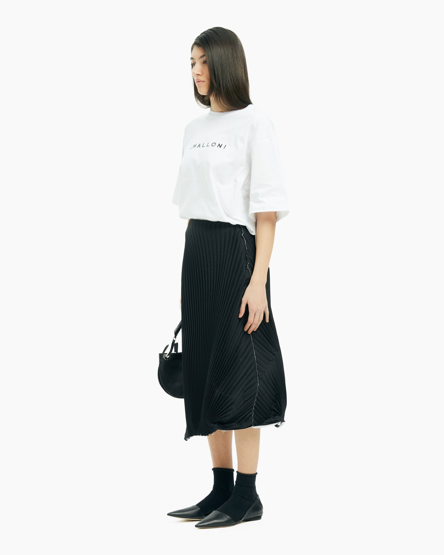 _MALLONI Gonna plissettata NERO