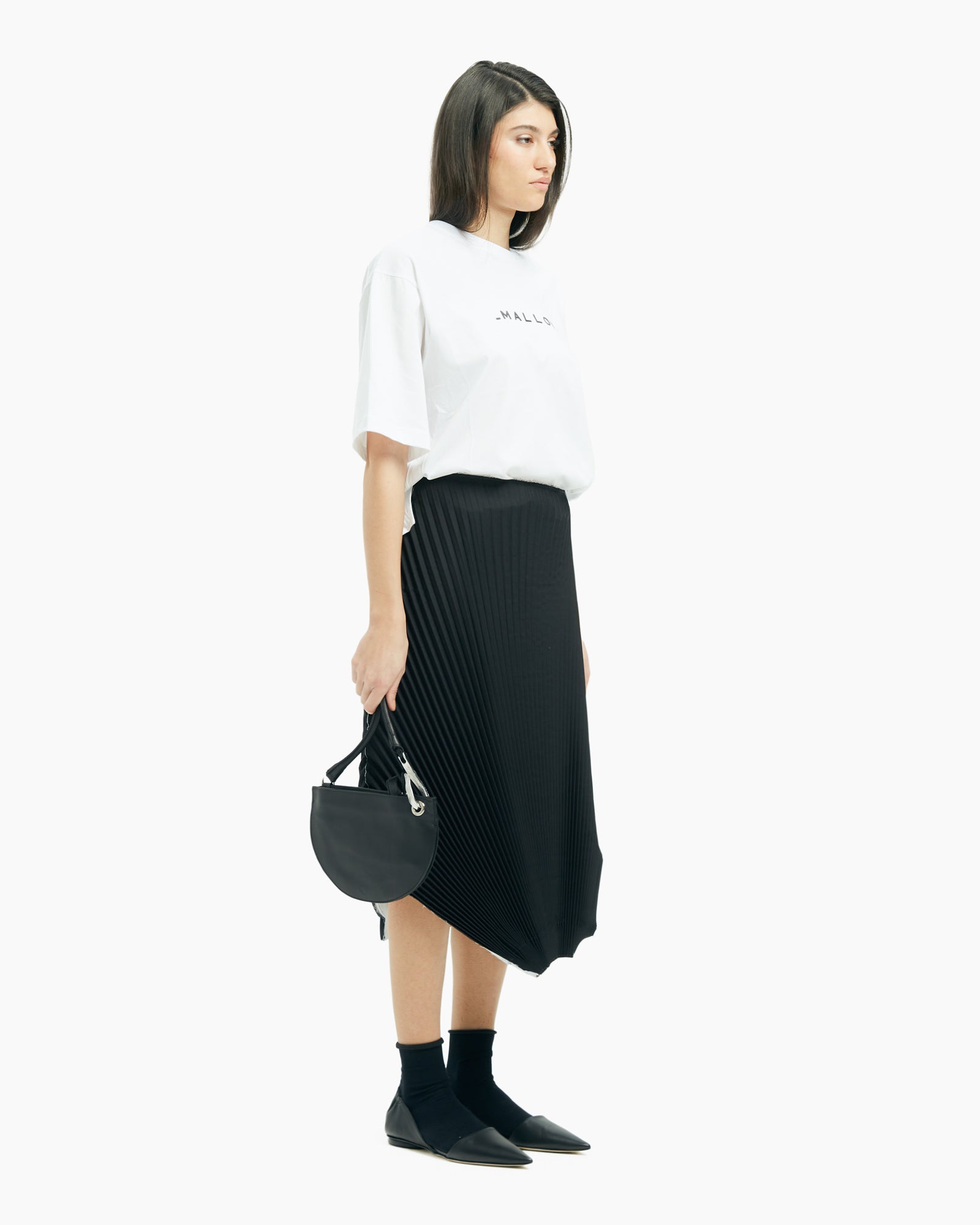 _MALLONI Gonna plissettata NERO