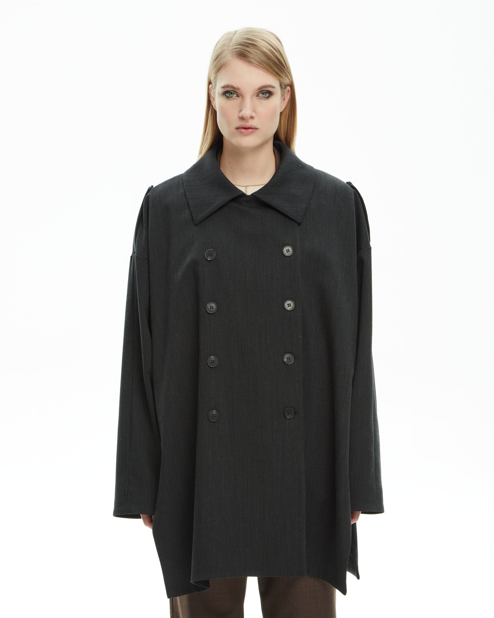 _MALLONI Capospalla doppiopetto oversize NERO