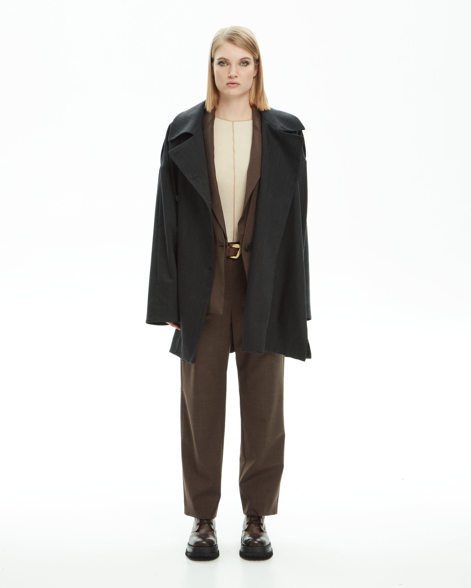 _MALLONI Capospalla doppiopetto oversize NERO