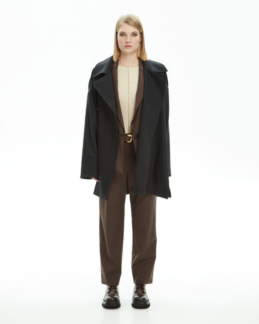 _MALLONI Capospalla doppiopetto oversize NERO