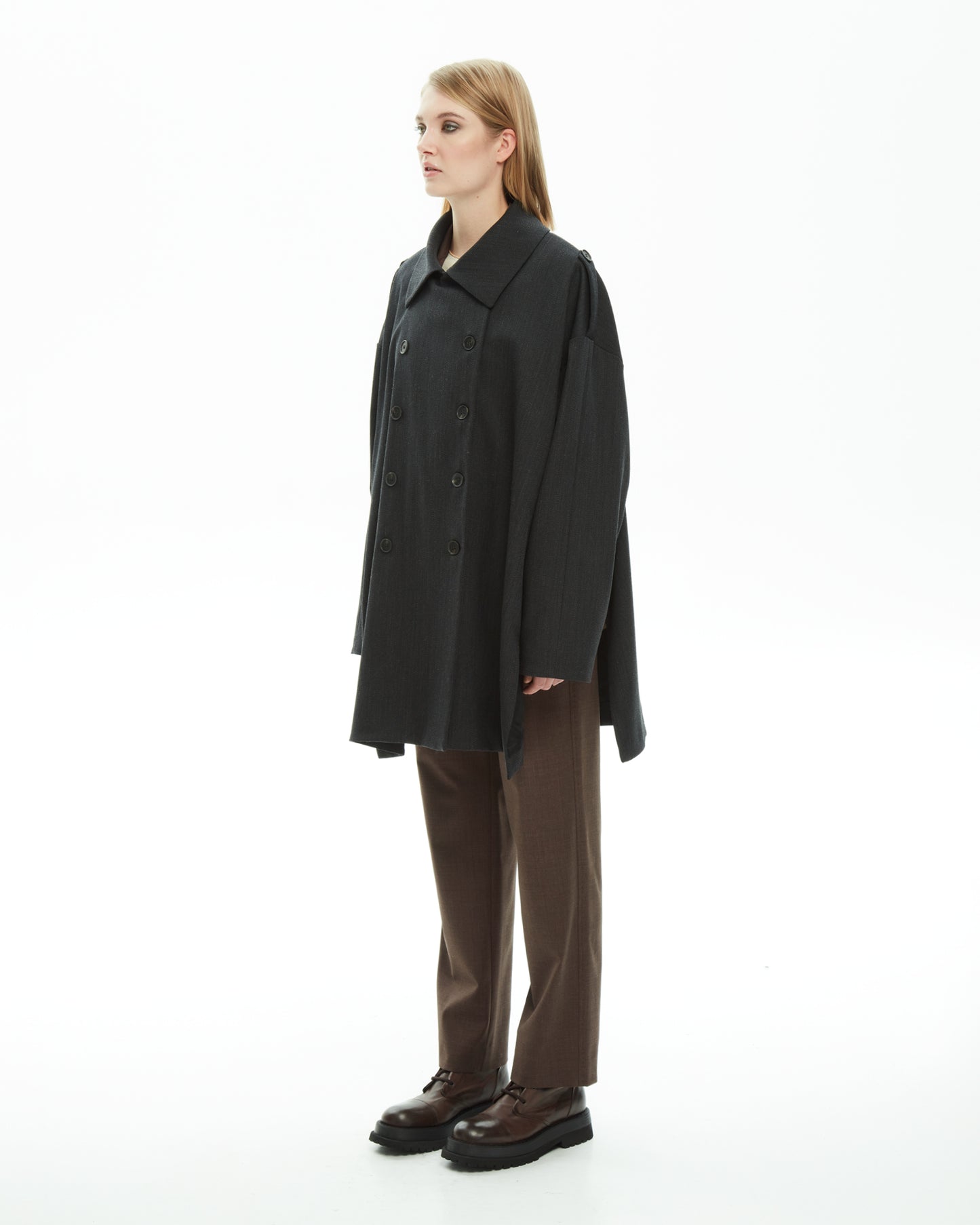 _MALLONI Capospalla doppiopetto oversize NERO