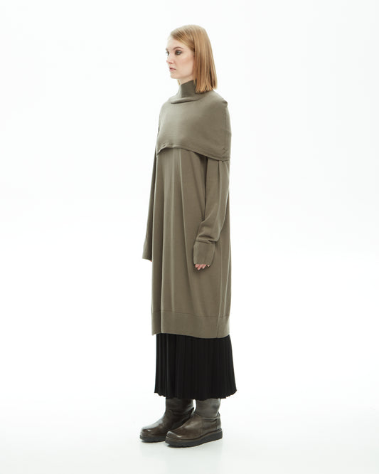 _MALLONI Maglia lunga con collo alto TORTORA