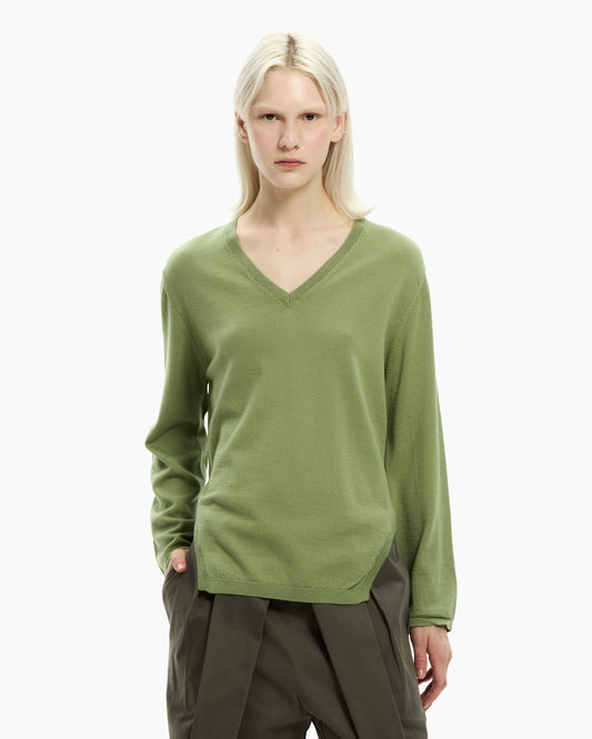 _MALLONI Maglia con scollo a V VERDE