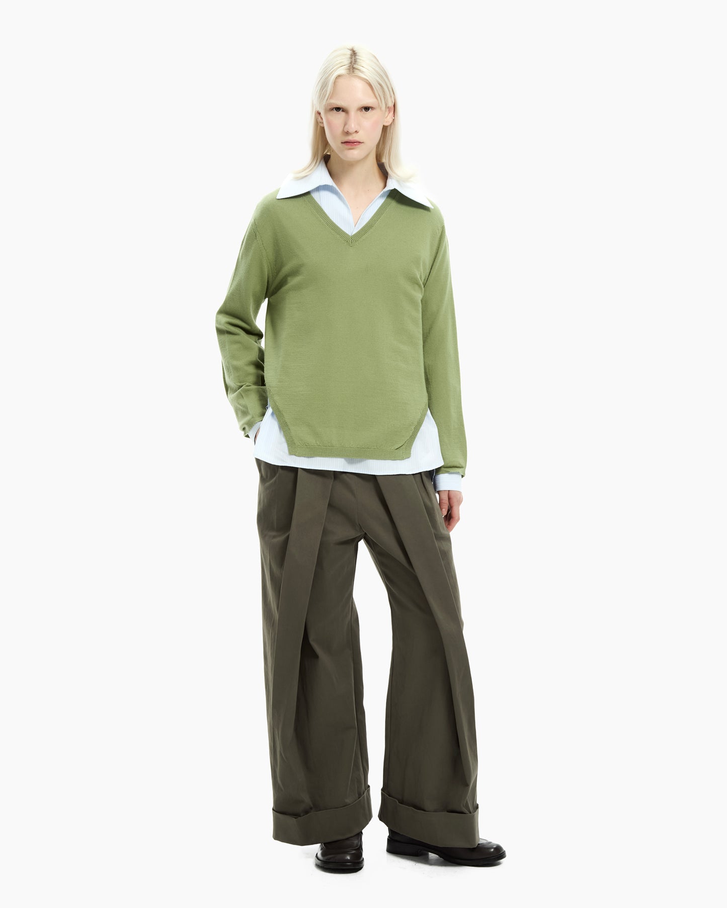 _MALLONI Maglia con scollo a V VERDE