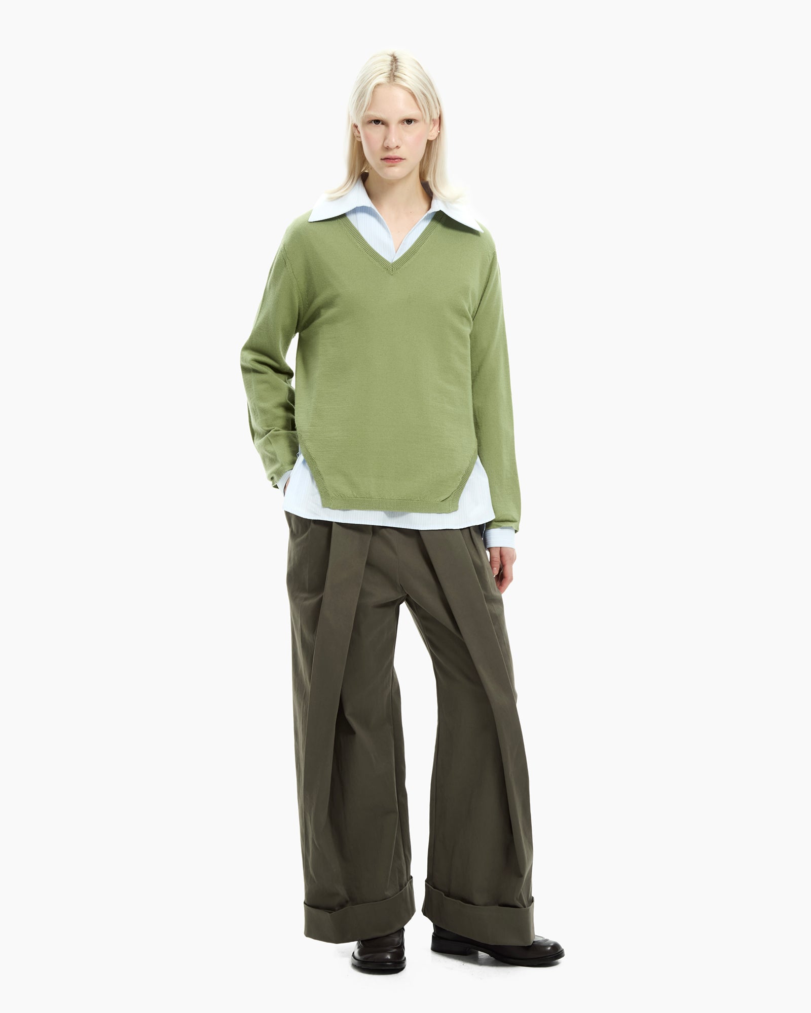 _MALLONI Maglia con scollo a V VERDE