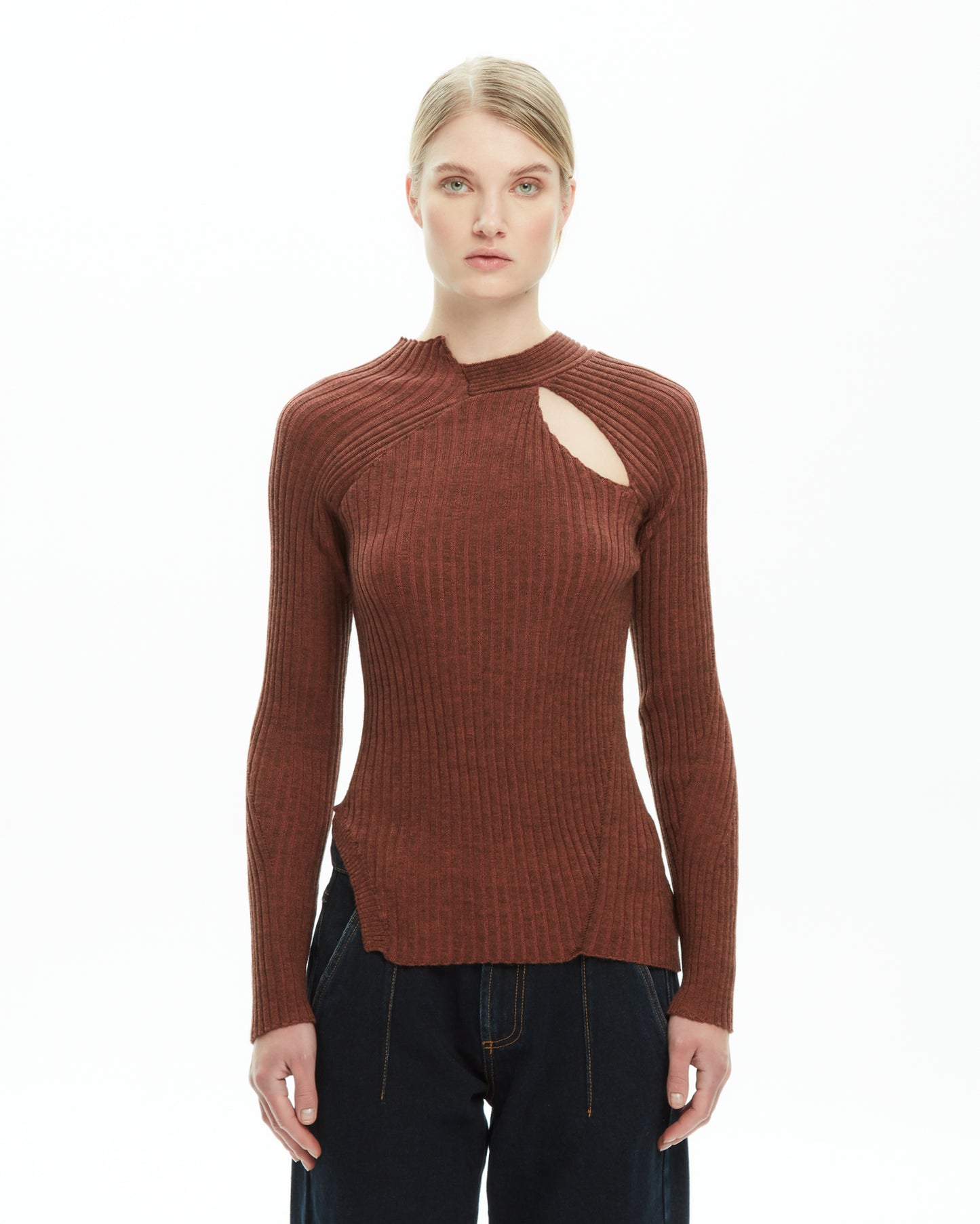 _MALLONI Maglia con cut-out MARRONE