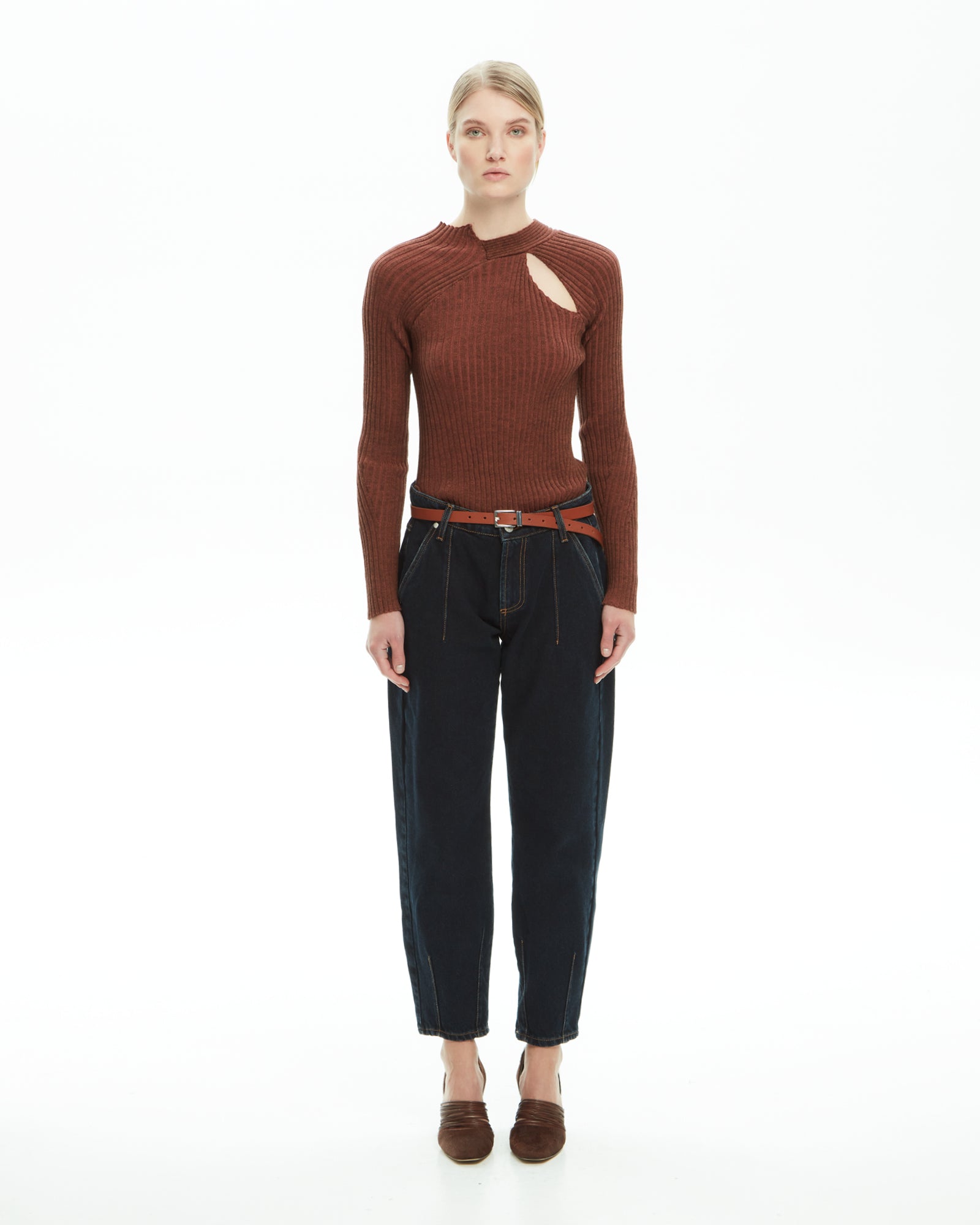 _MALLONI Maglia con cut-out MARRONE