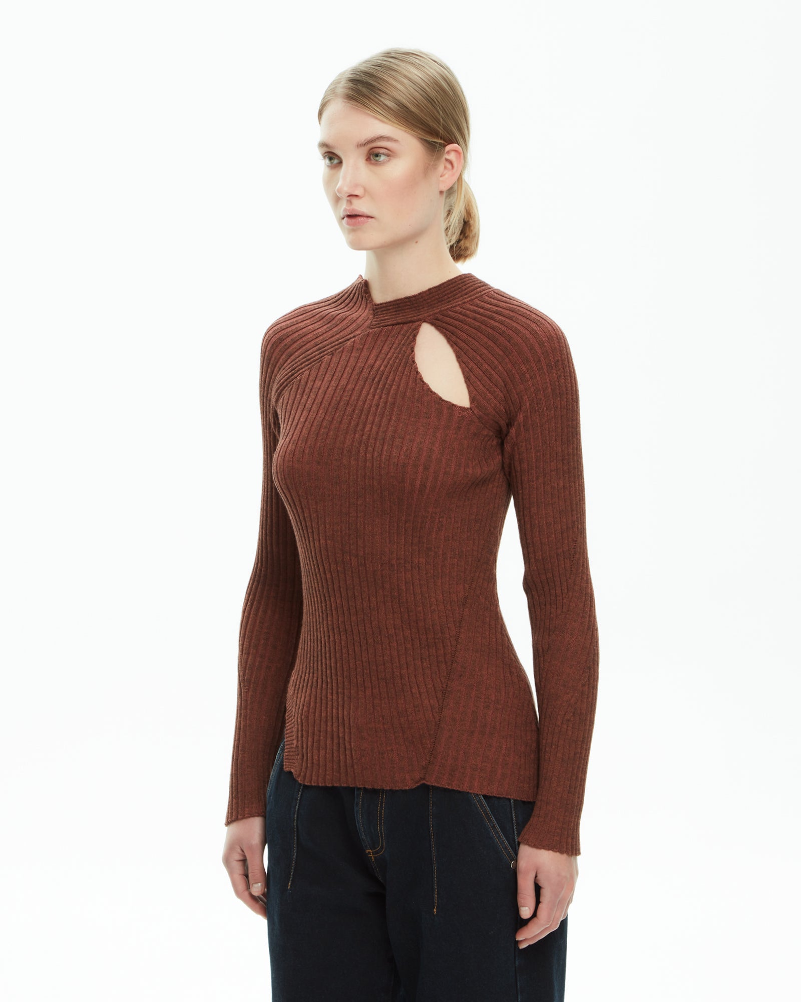 _MALLONI Maglia con cut-out MARRONE