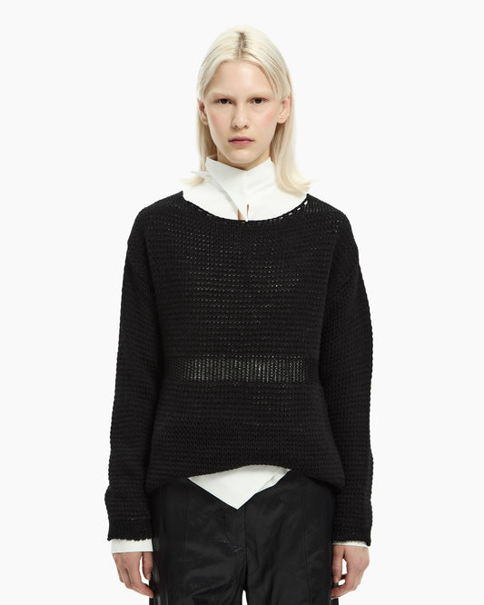 _MALLONI Maglia in filato mèlange NERO