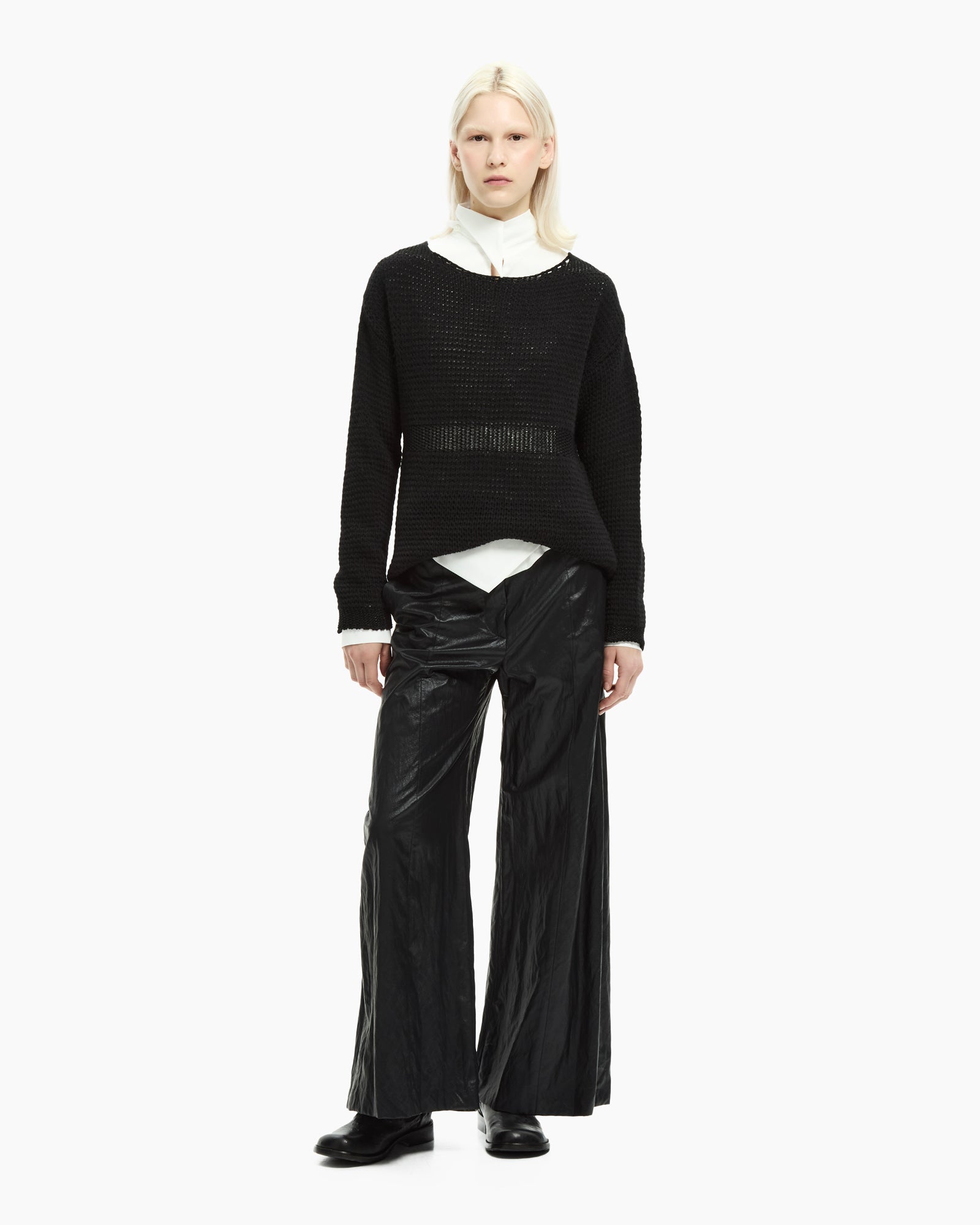 _MALLONI Maglia in filato mèlange NERO