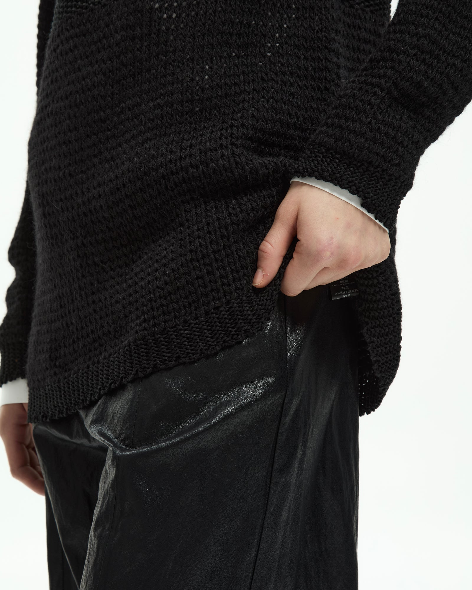 _MALLONI Maglia in filato mèlange NERO