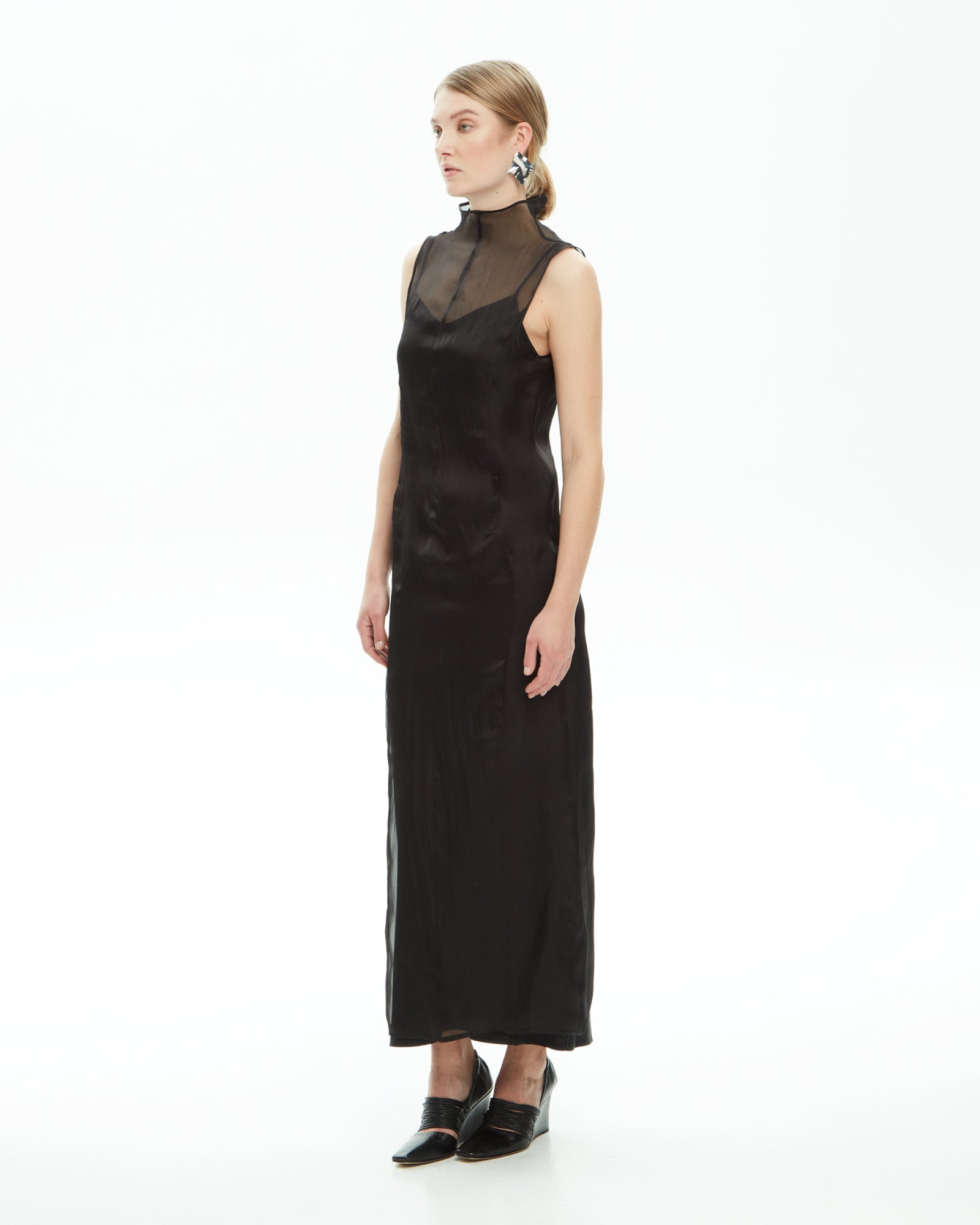 _MALLONI Abito con inserto trasparente NERO