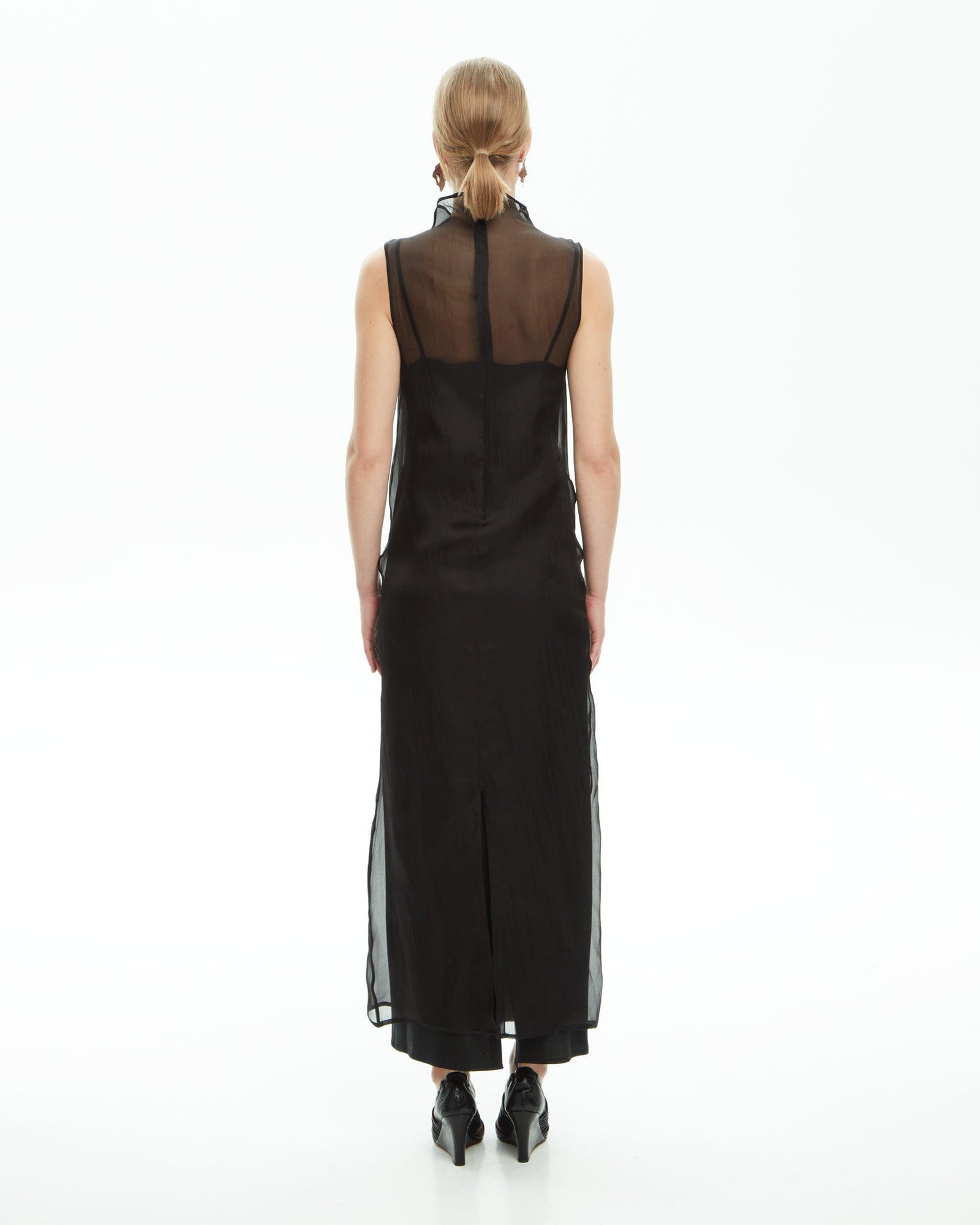 _MALLONI Abito con inserto trasparente NERO