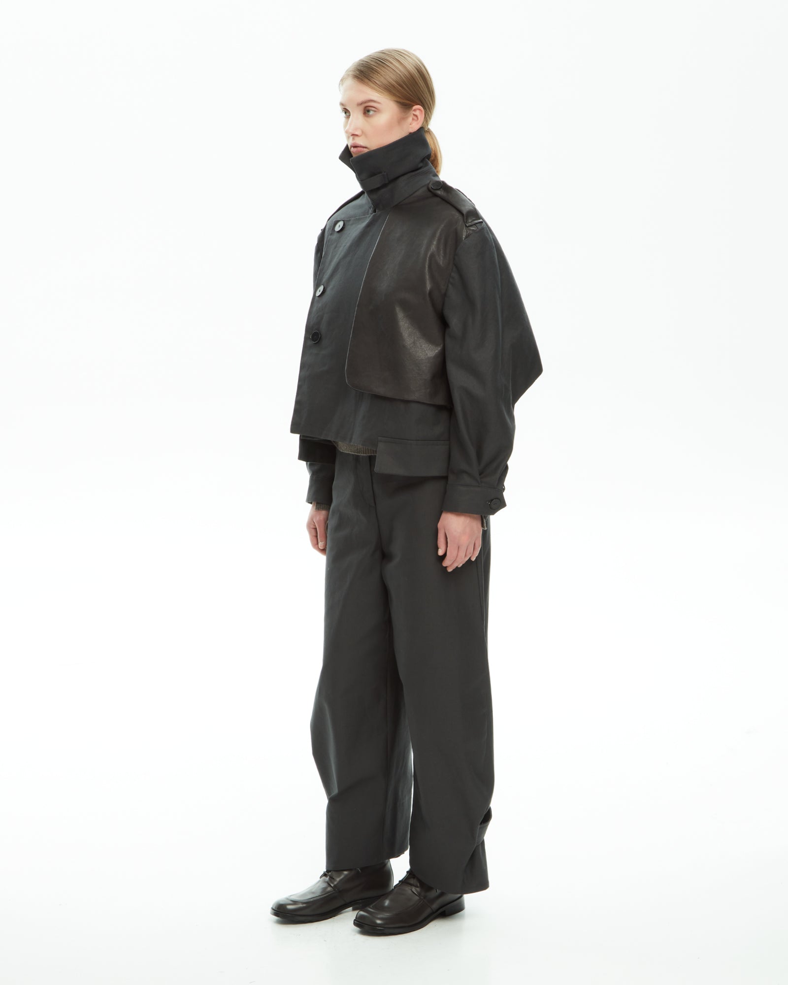 _MALLONI Giacca con inserti in pelle GRIGIO