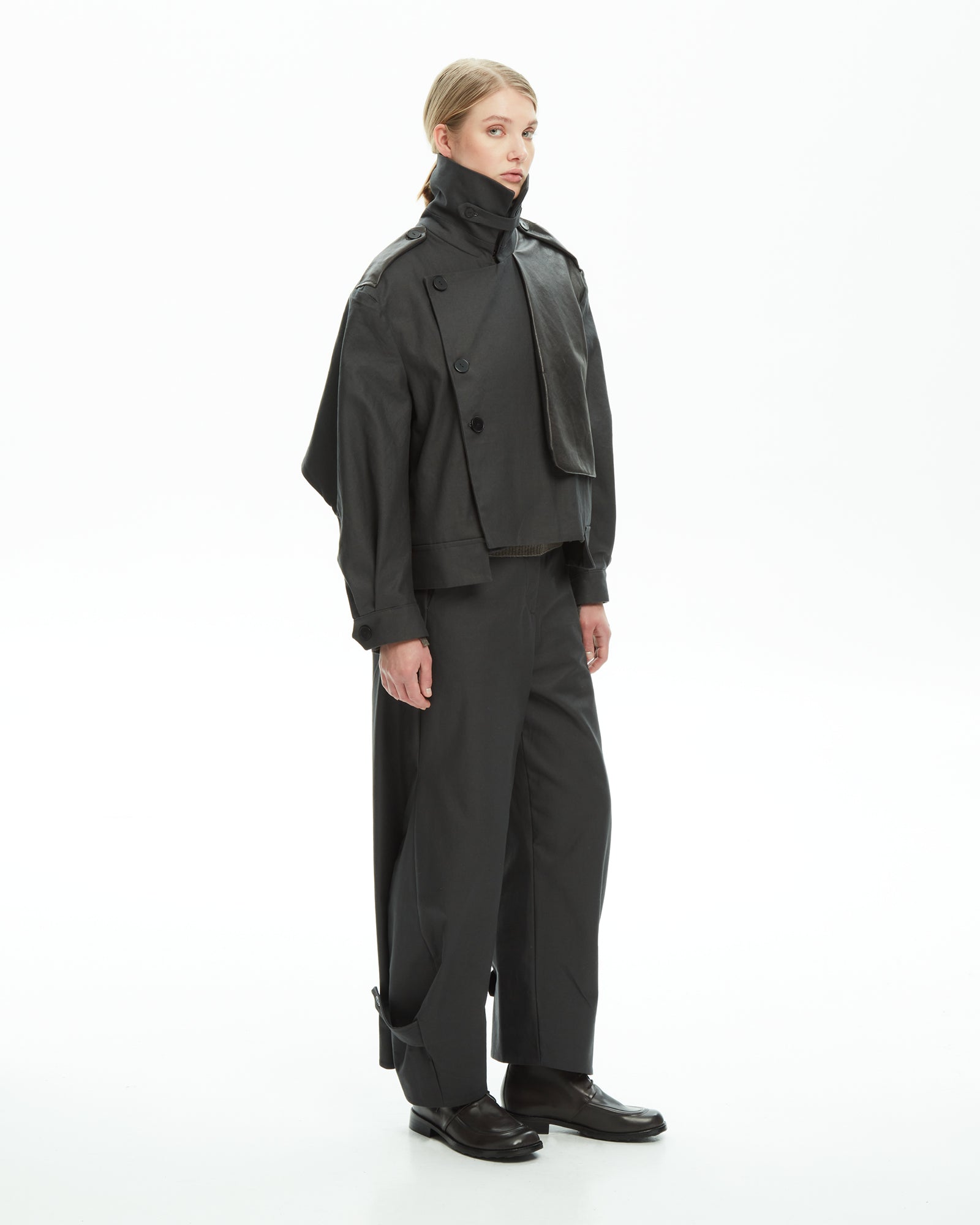 _MALLONI Giacca con inserti in pelle GRIGIO