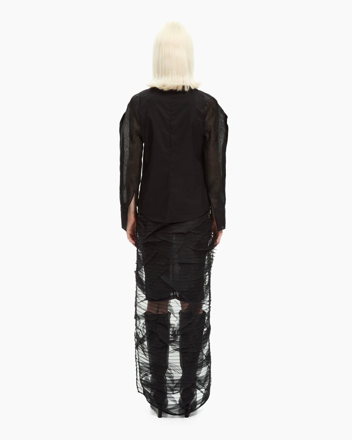 _MALLONI Blusa con maniche trasparenti NERO