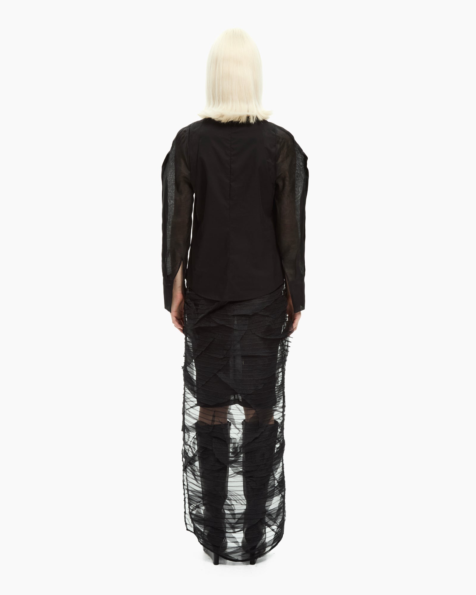 _MALLONI Blusa con maniche trasparenti NERO