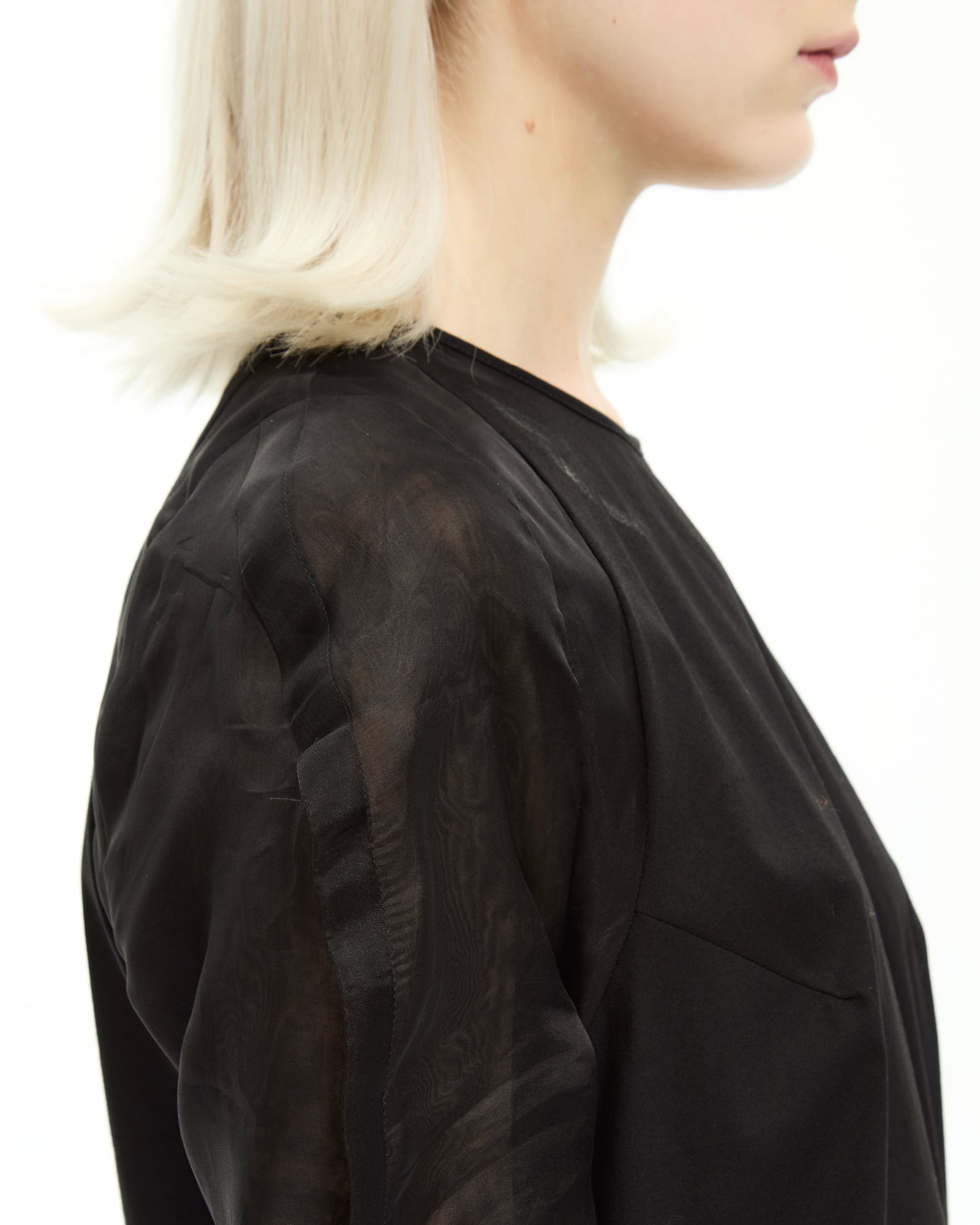 _MALLONI Blusa con maniche trasparenti NERO
