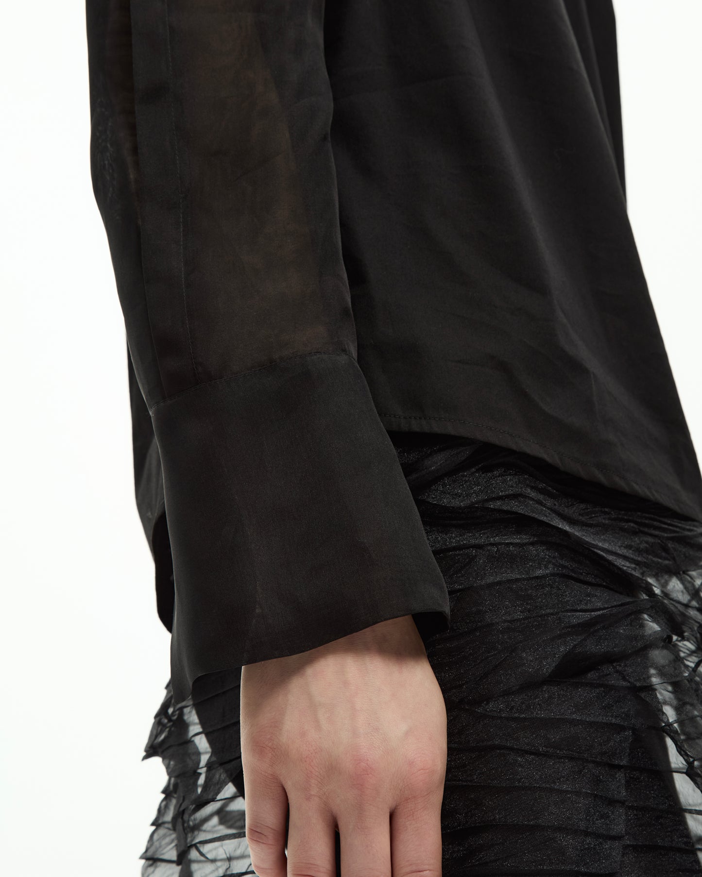 _MALLONI Blusa con maniche trasparenti NERO