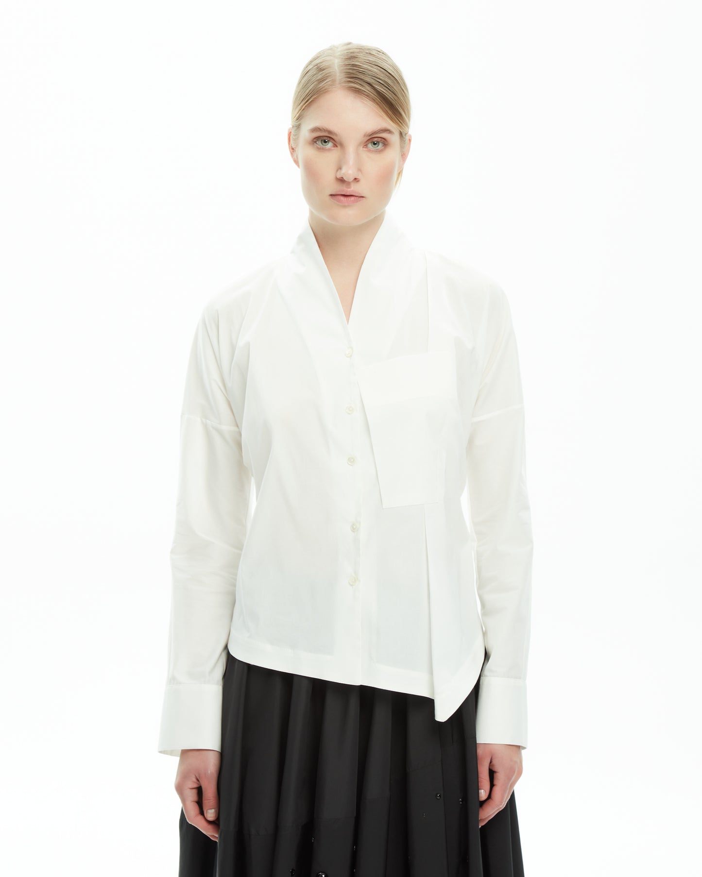 _MALLONI Camicia asimmetrica BIANCO