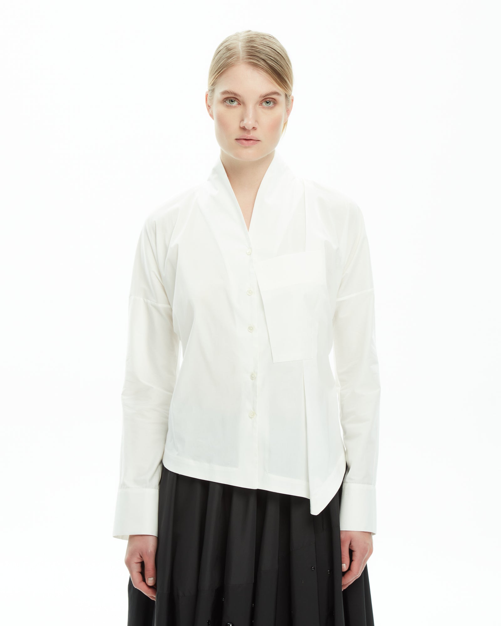 _MALLONI Camicia asimmetrica BIANCO