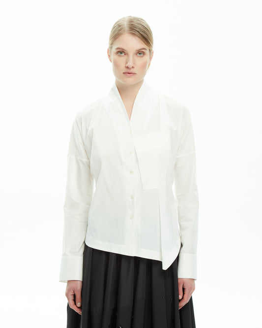 _MALLONI Camicia asimmetrica BIANCO