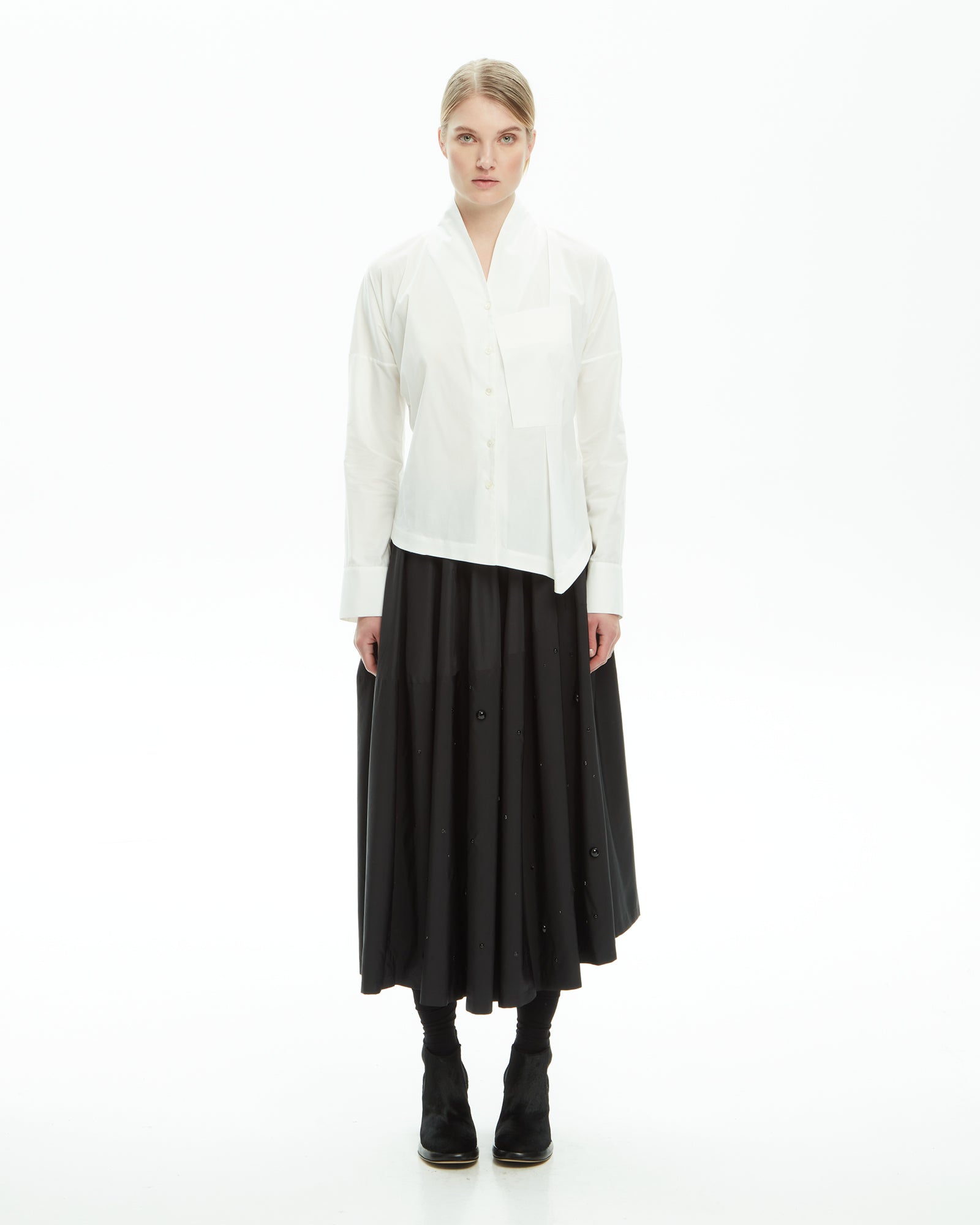 _MALLONI Camicia asimmetrica BIANCO