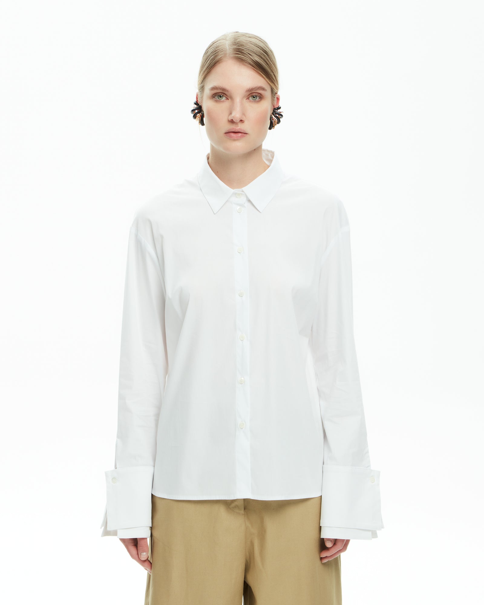 _MALLONI Camicia con maxi polsini BIANCO