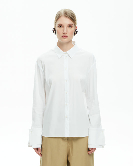 _MALLONI Camicia con maxi polsini BIANCO