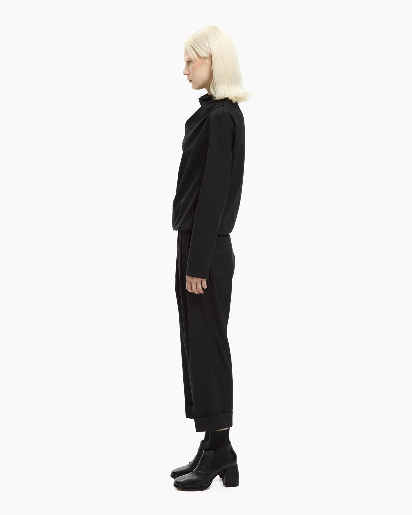 _MALLONI Blusa con collo drappeggiato NERO