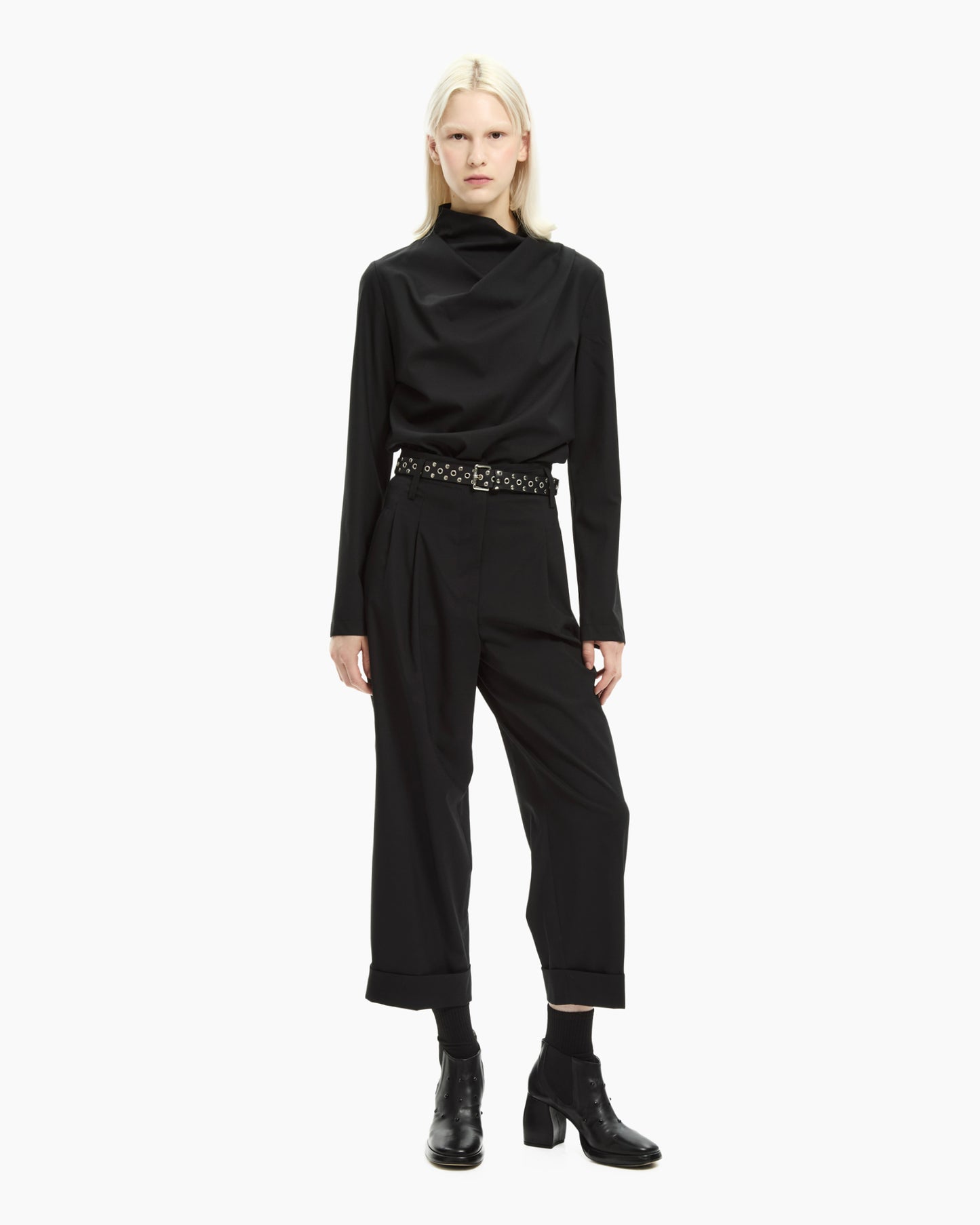 _MALLONI Pantalone cropped NERO