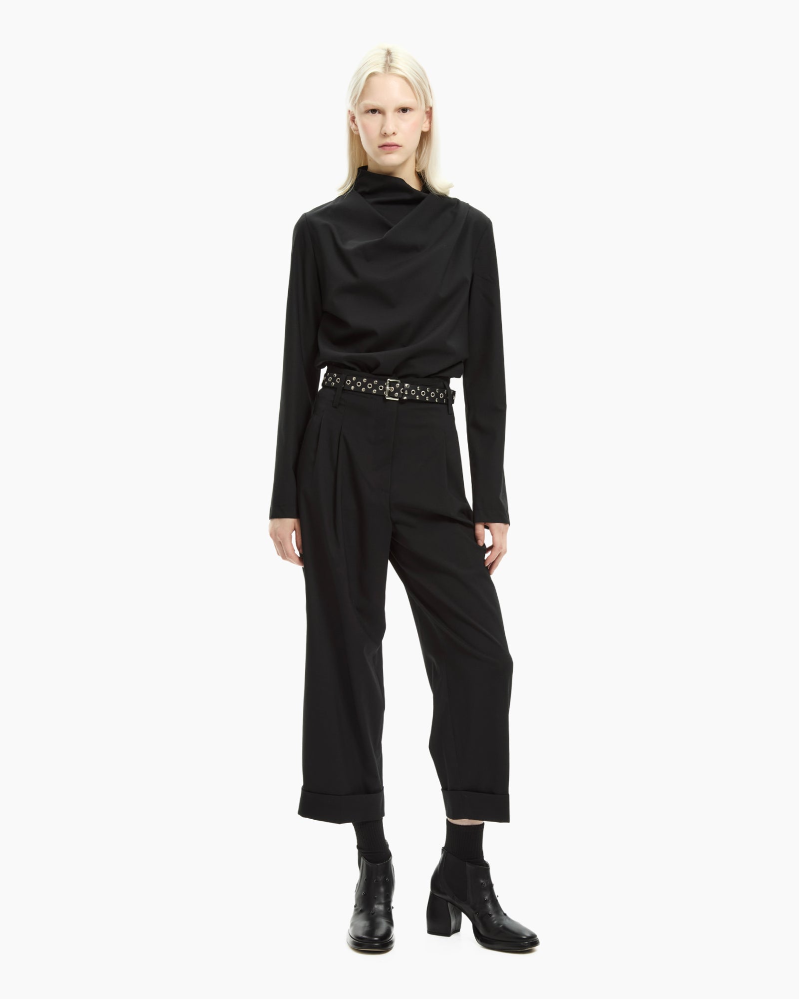 _MALLONI Pantalone cropped NERO