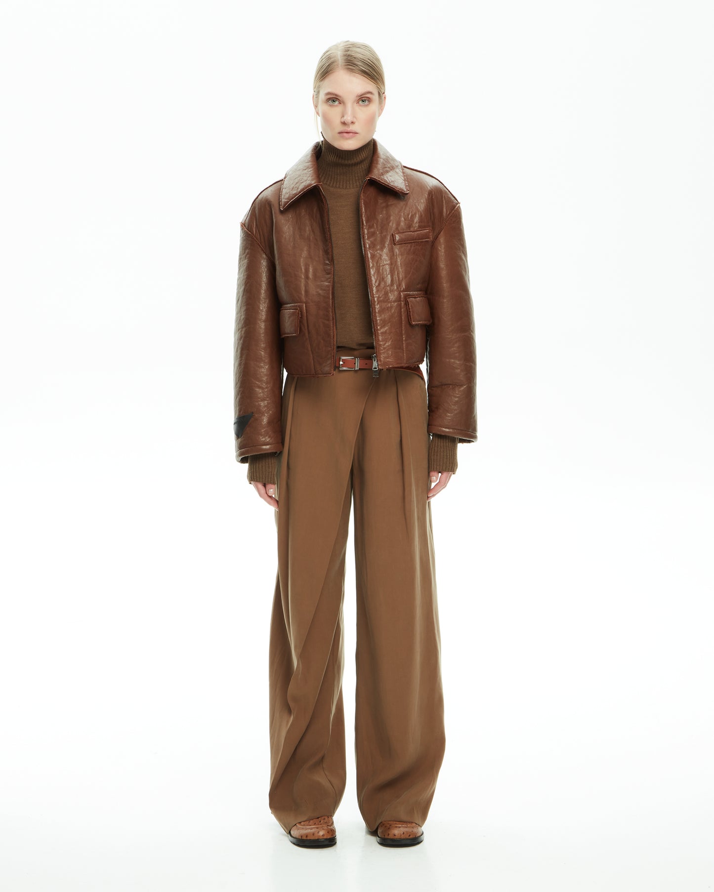 _MALLONI Pantalone con pieghe sartoriali MARRONE