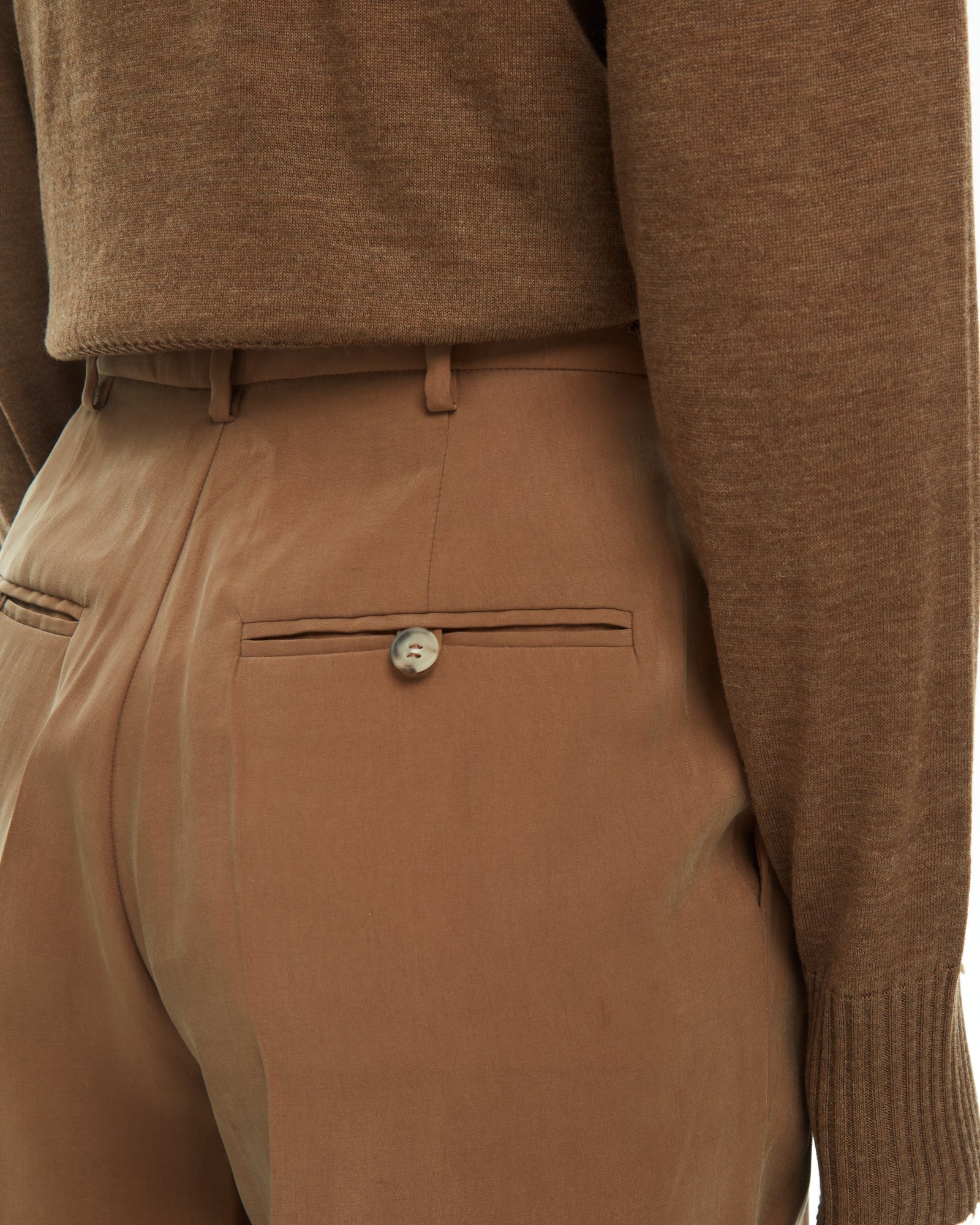 _MALLONI Pantalone con pieghe sartoriali MARRONE