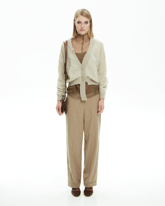 _MALLONI Pantalone sartoriale TORTORA