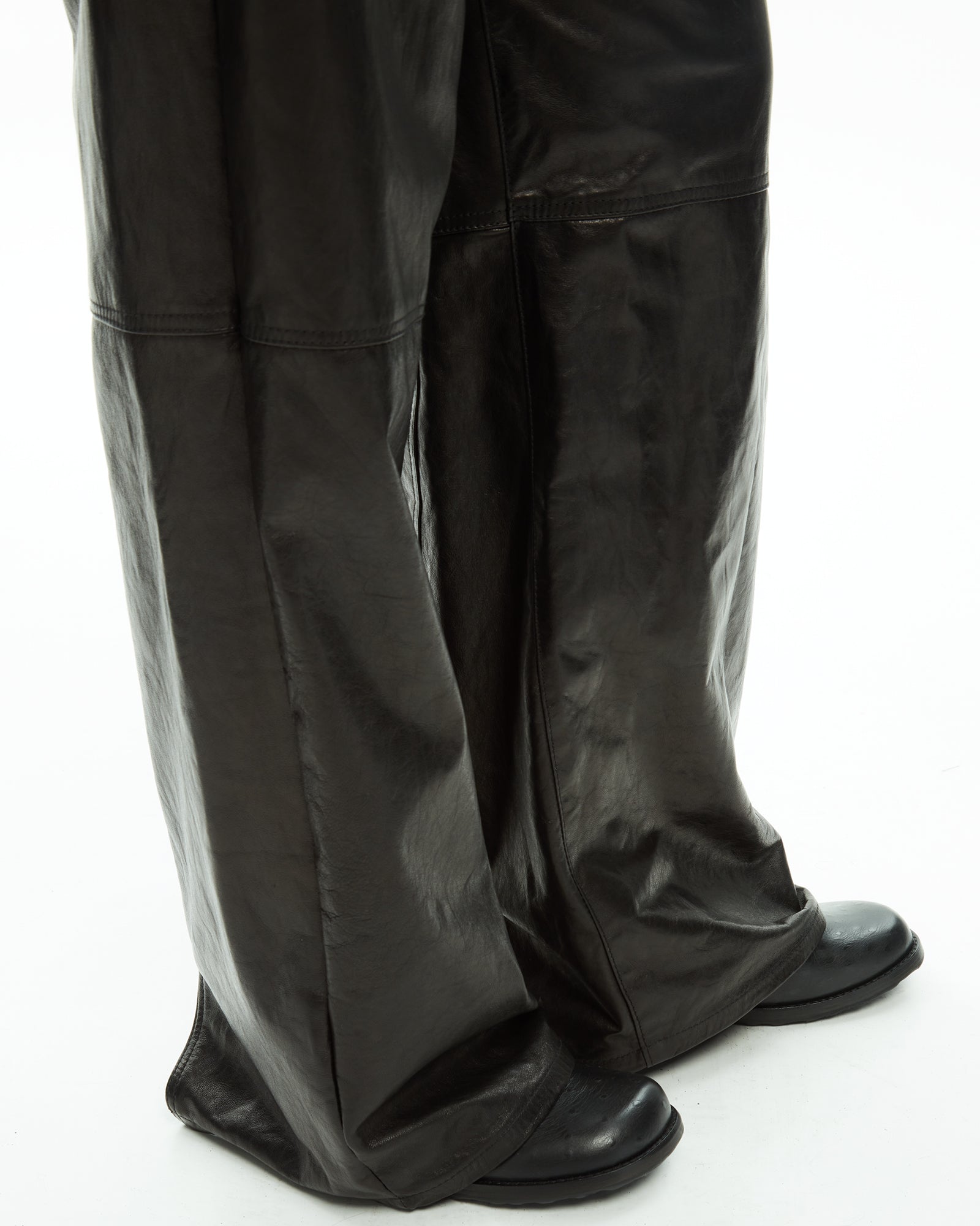 _MALLONI Pantalone in pelle GRIGIO