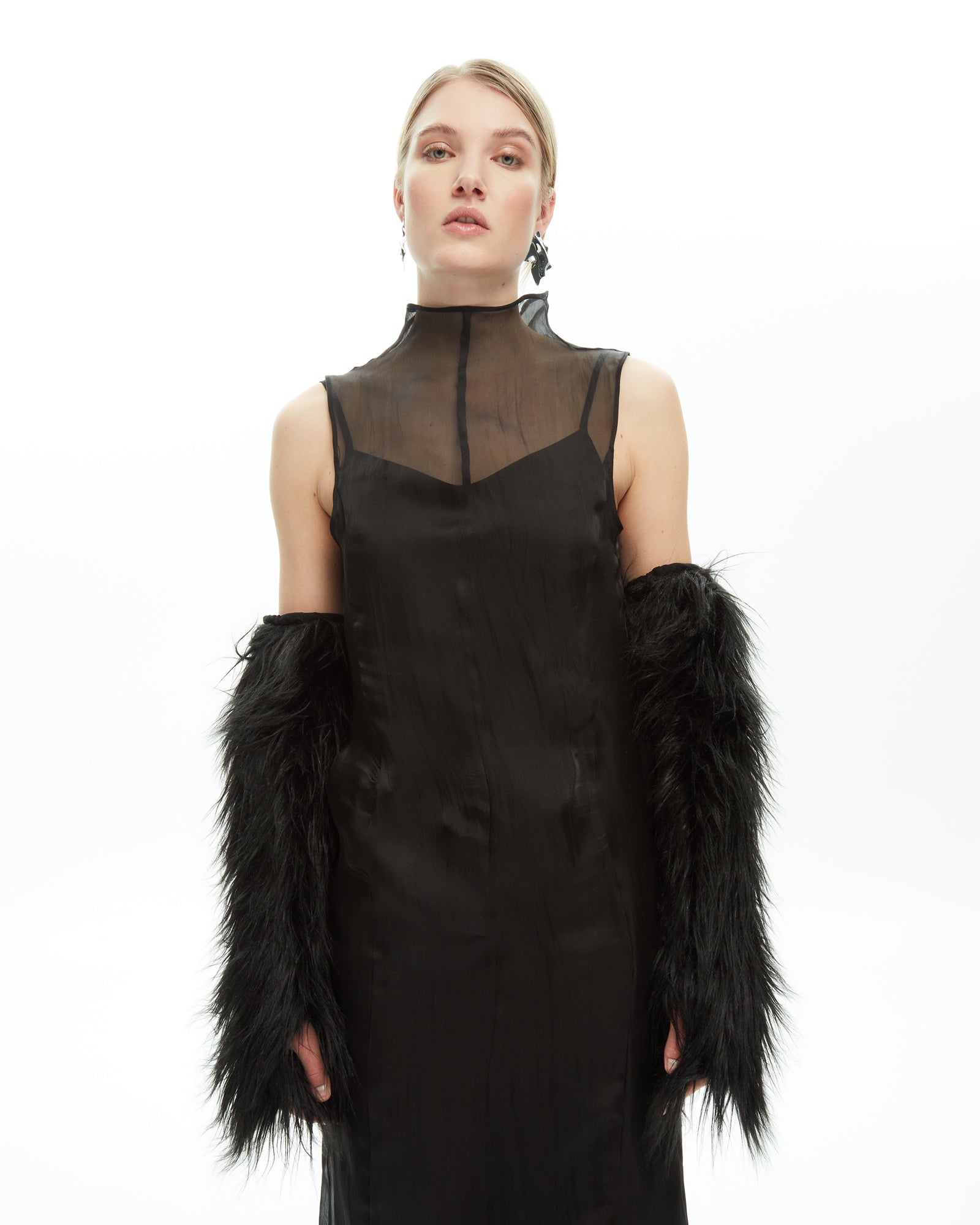 _MALLONI Manicotti in pelliccia NERO