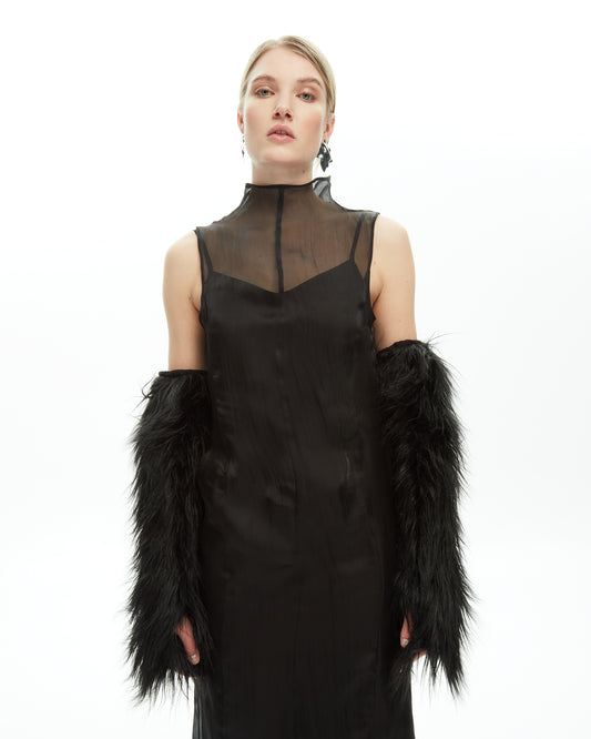 _MALLONI Manicotti in pelliccia NERO