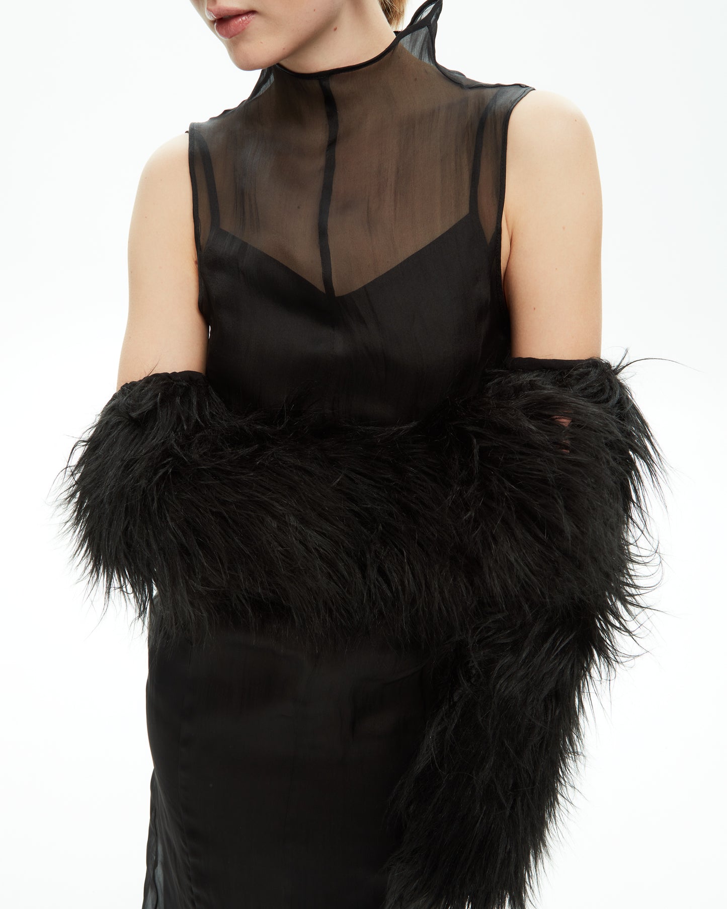 _MALLONI Manicotti in pelliccia NERO