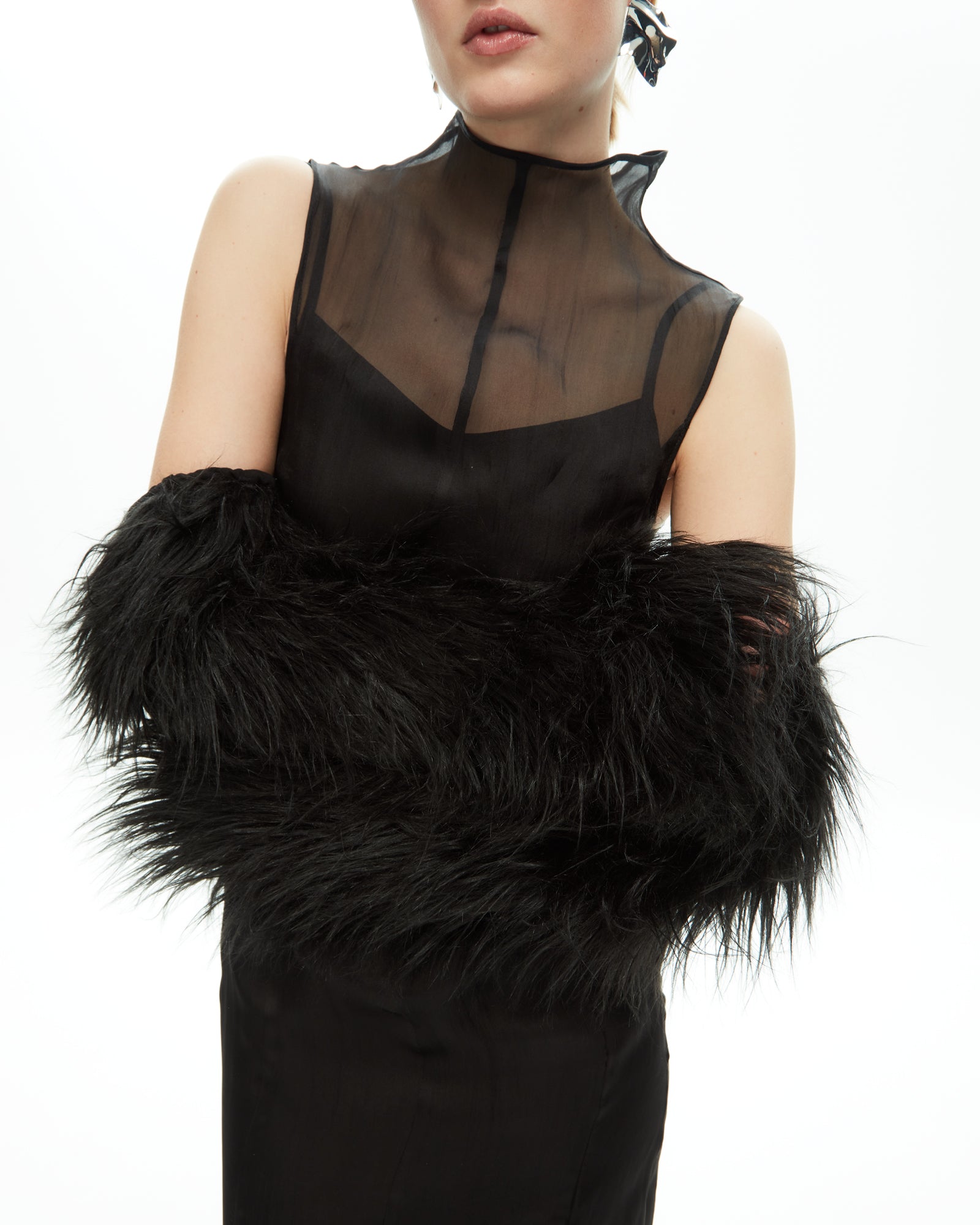 _MALLONI Manicotti in pelliccia NERO