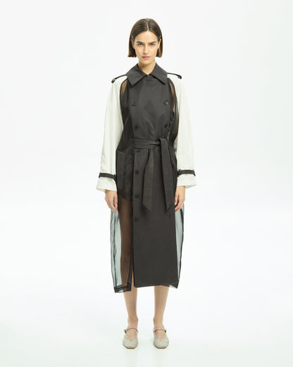 _MALLONI Trench con chiusura doppiopetto NERO